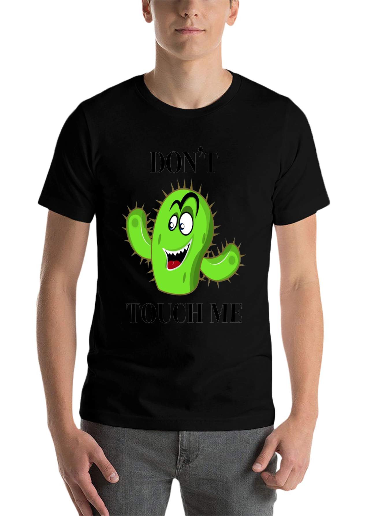 Black Don't Touch Me Cactus Graphic Tee view 7