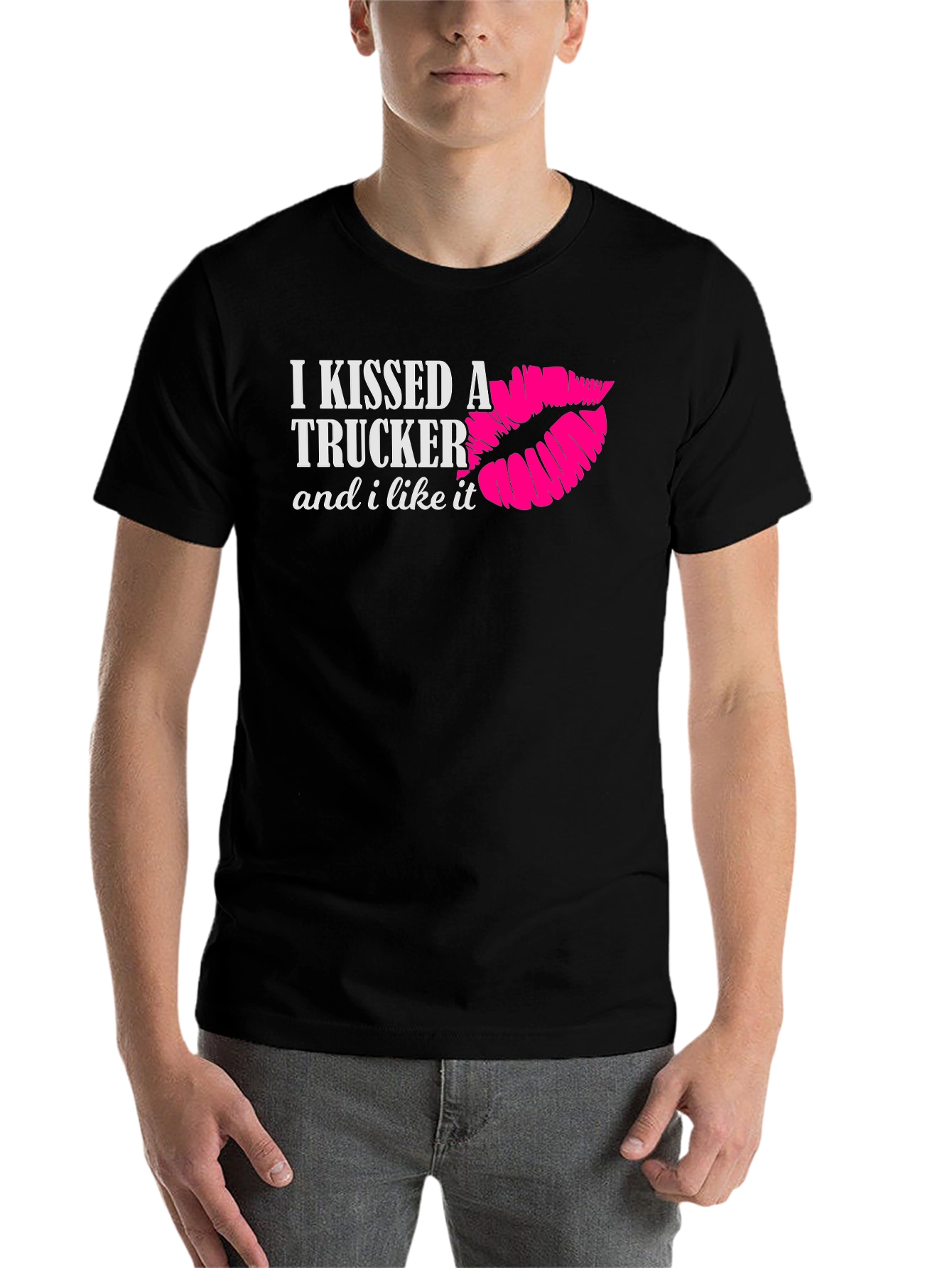 Black I Kissed a Trucker T-Shirt view 7