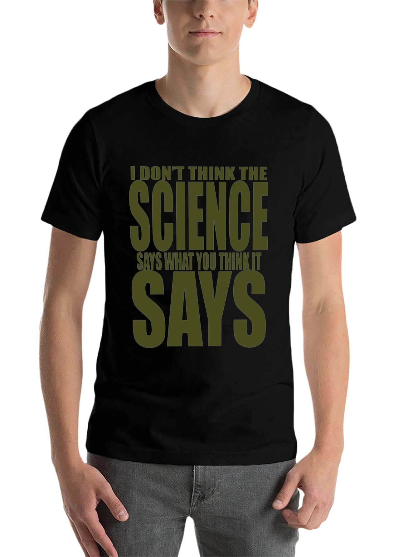 Black Science Says Graphic Tee - Mens Funny T-Shirt view 7