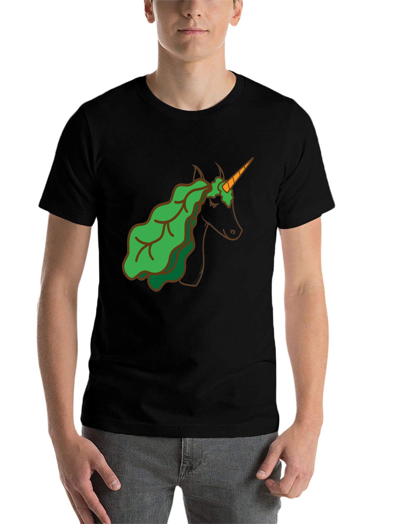 Black Unicorn Lettuce Hair T-Shirt - Black view 7