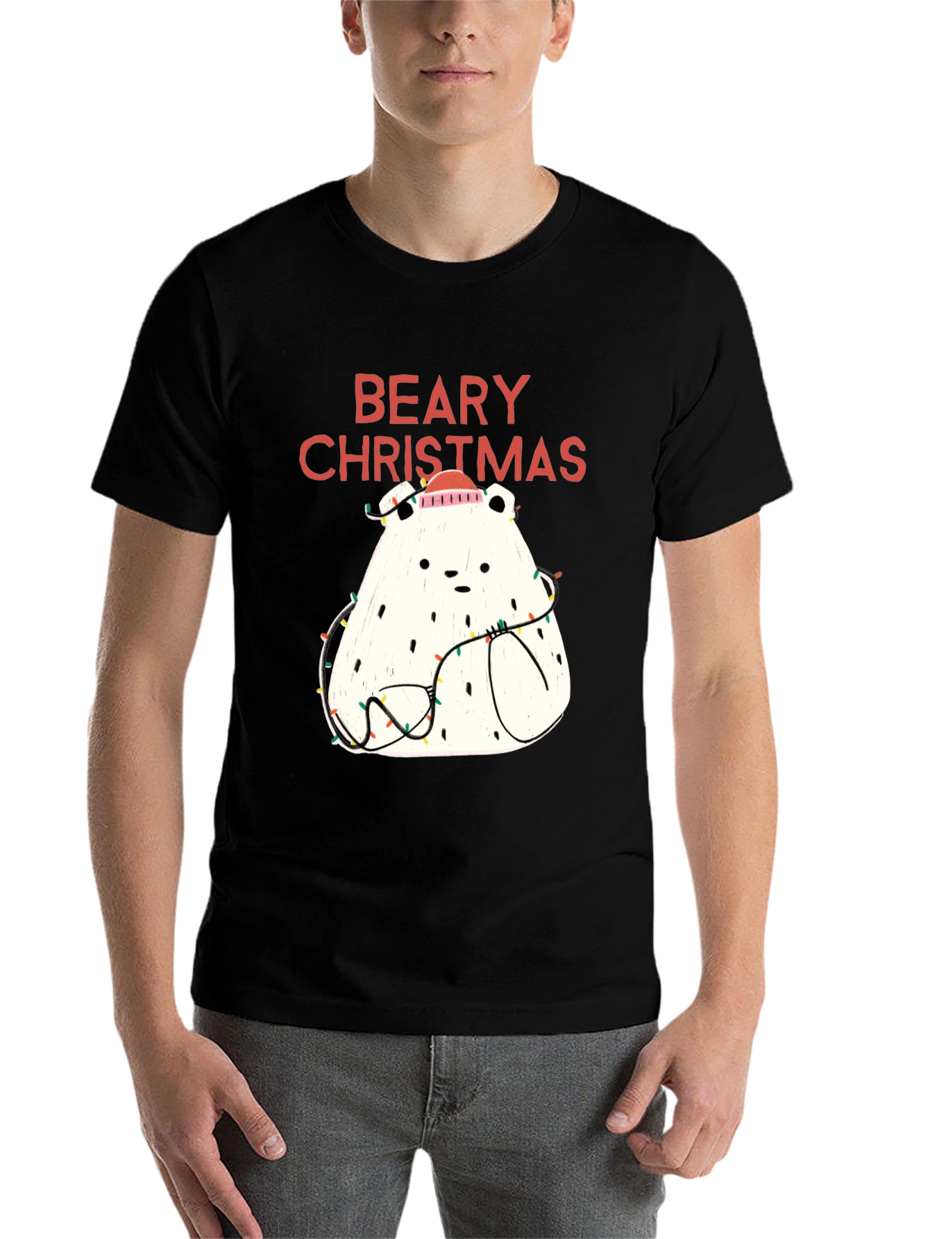 Black Beary Christmas Graphic Tee - Holiday Fun view 7