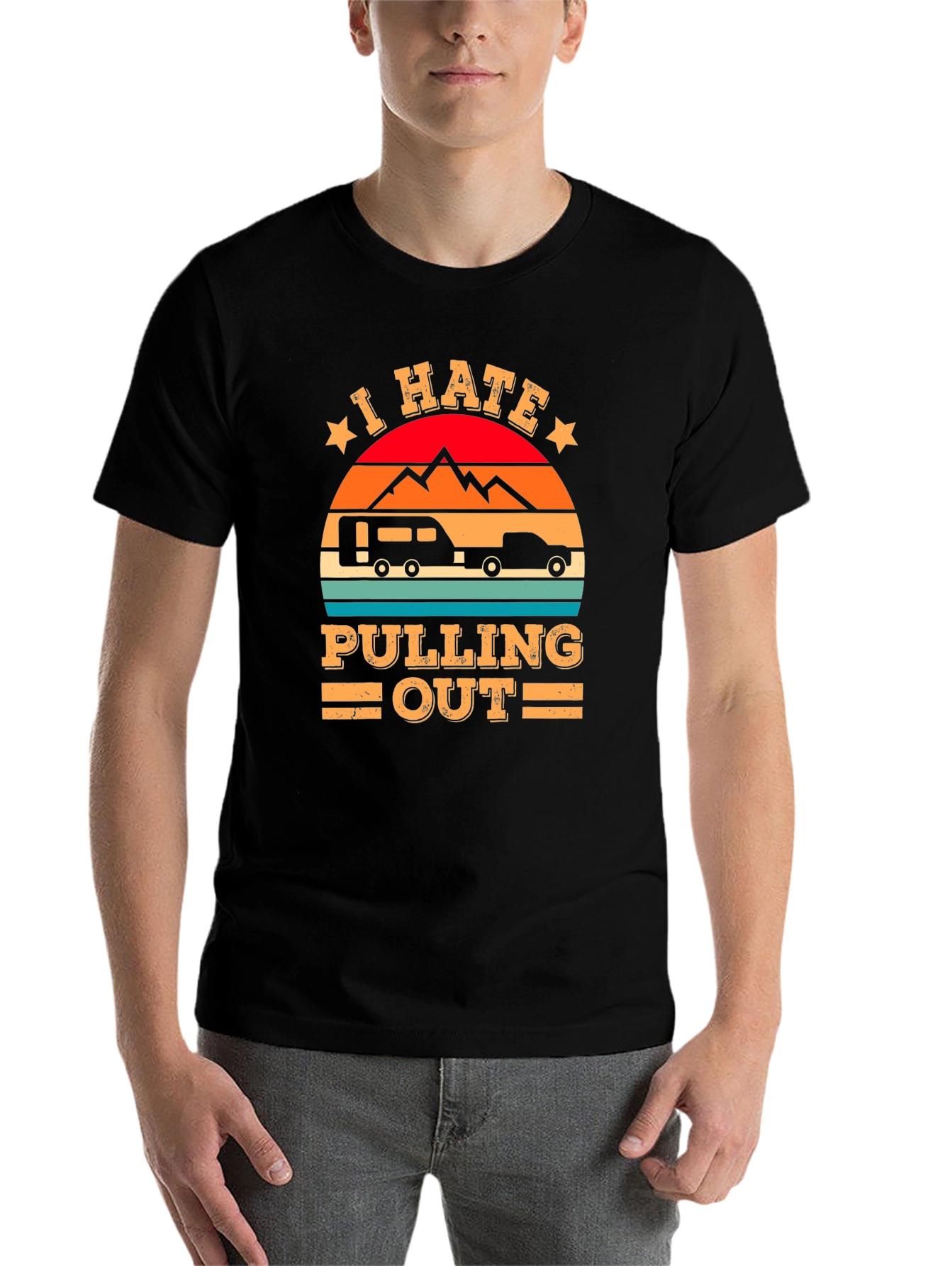 Black I Hate Pulling Out Camping T-Shirt view 7