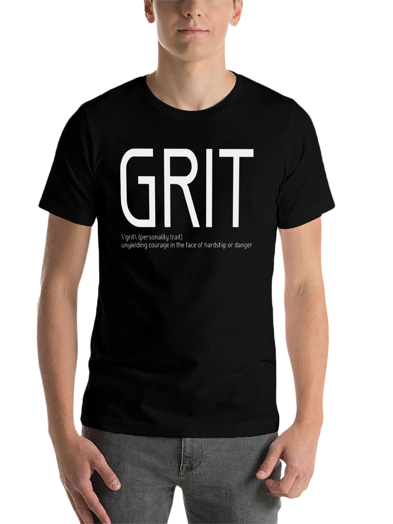 Black Grit Definition T-Shirt - Courage and Perseverance view 7