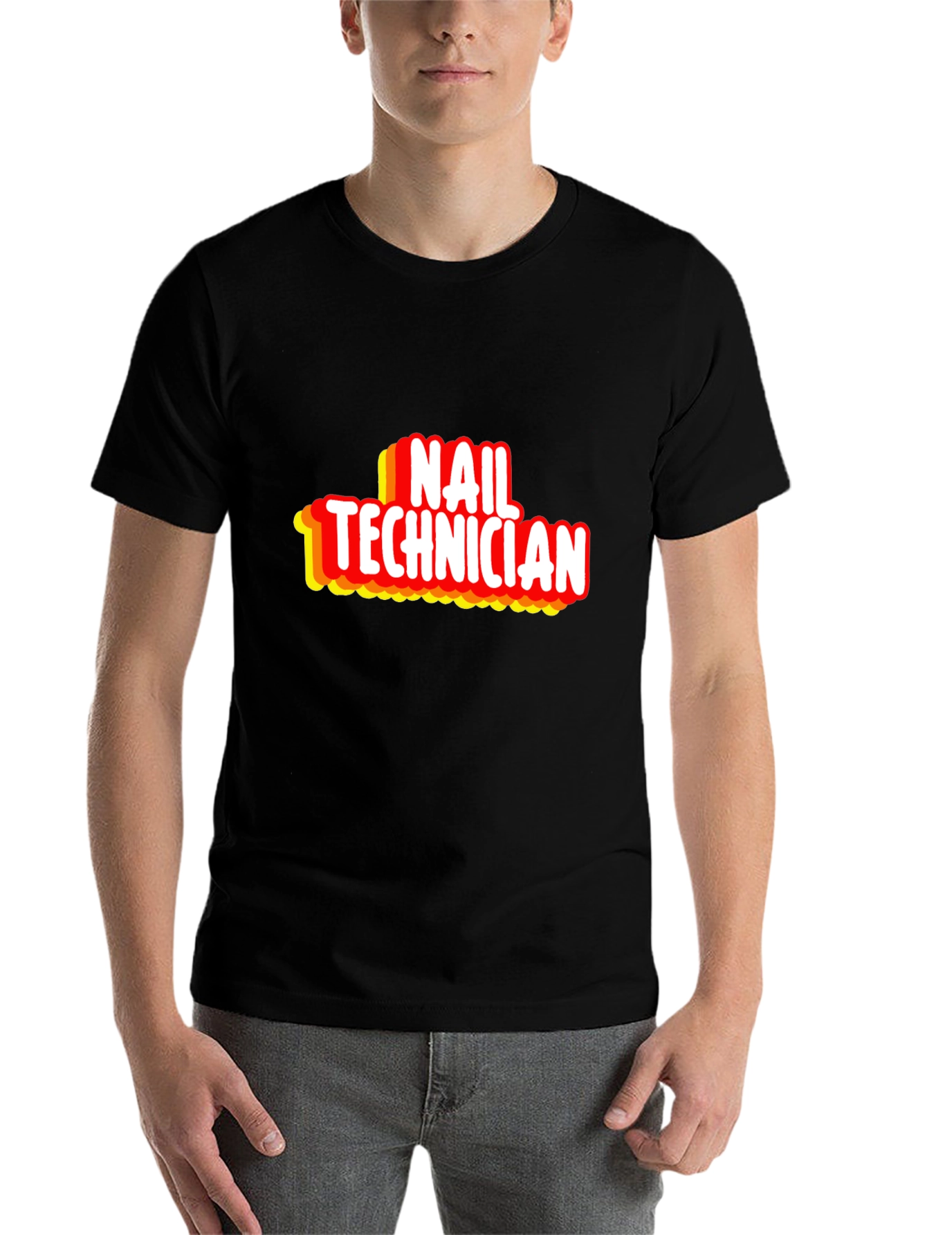 Black Nail Technician Graphic Tee - Black view 7