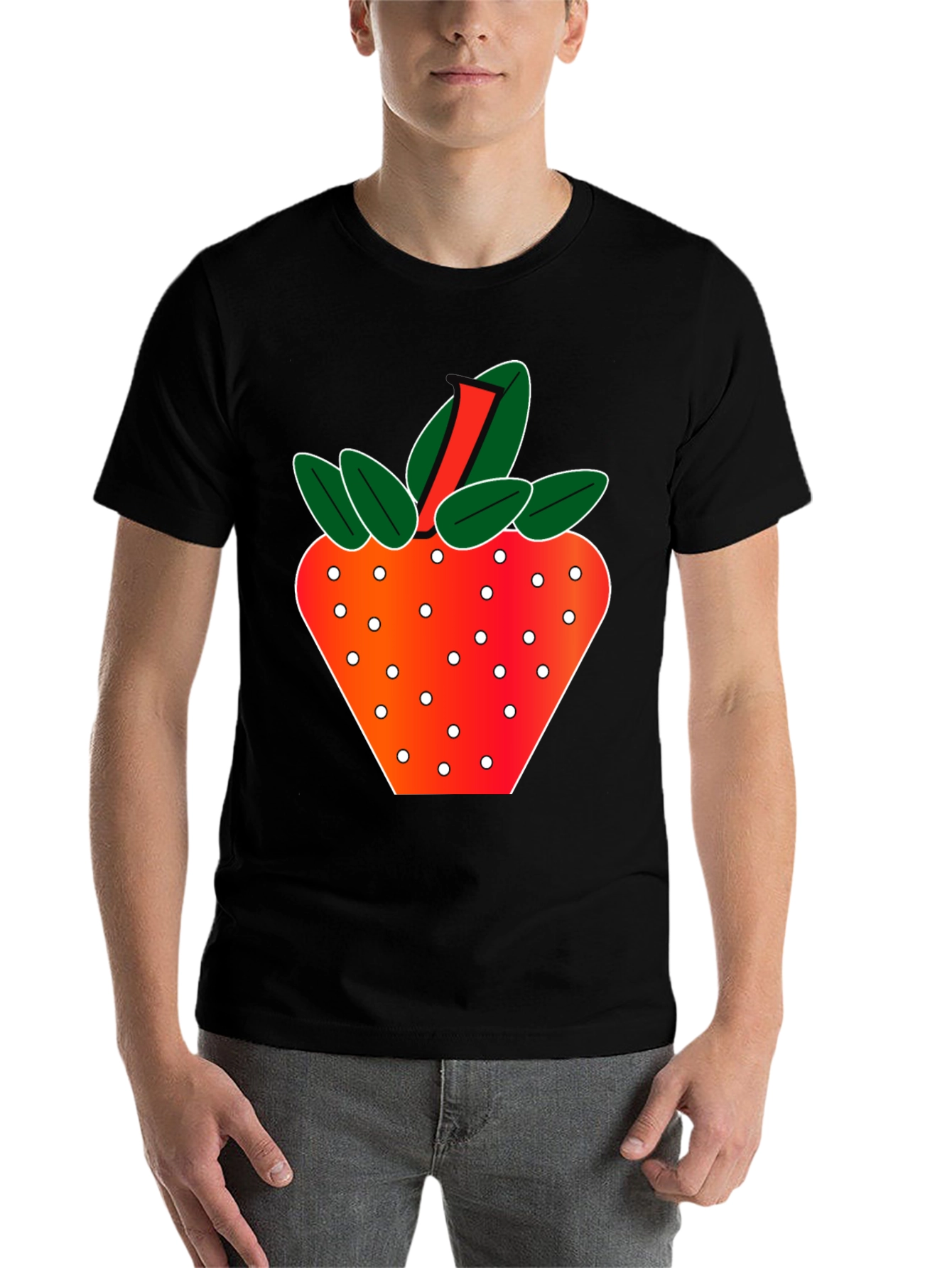 Black Strawberry Graphic T-Shirt - Fresh & Fun Design view 7
