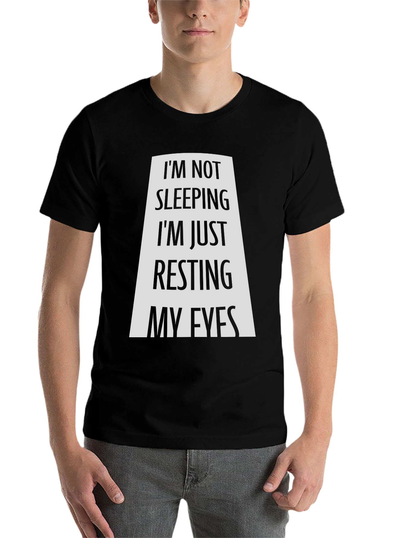 Black Funny "Resting My Eyes" Graphic T-Shirt view 7