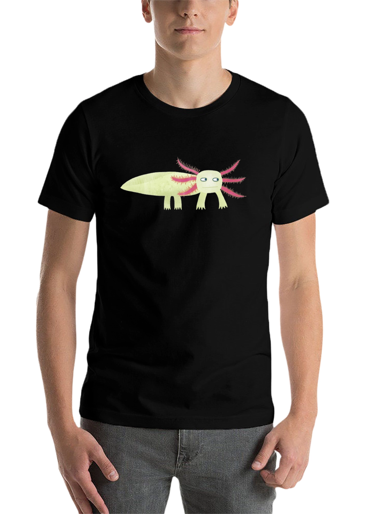 Black Axolotl Graphic T-Shirt - Funny Creature Tee view 7