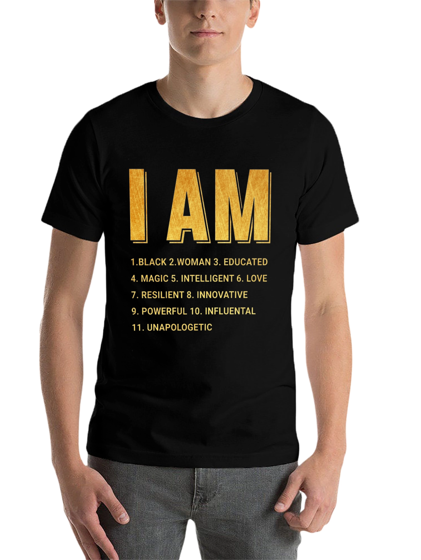Black I AM Black Woman T-Shirt view 7