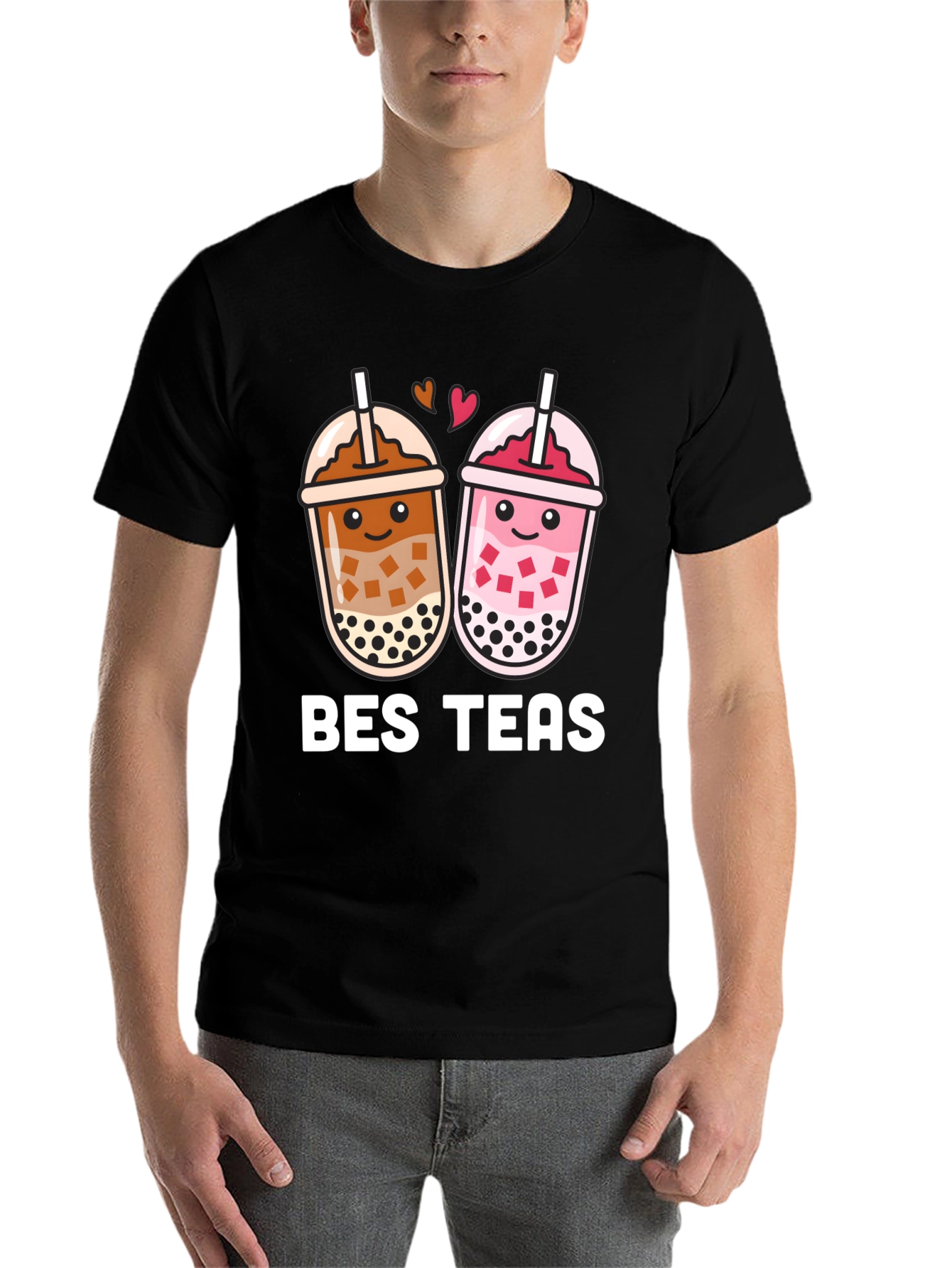 Black Bes Teas Black T-Shirt - Boba Tea Design view 7
