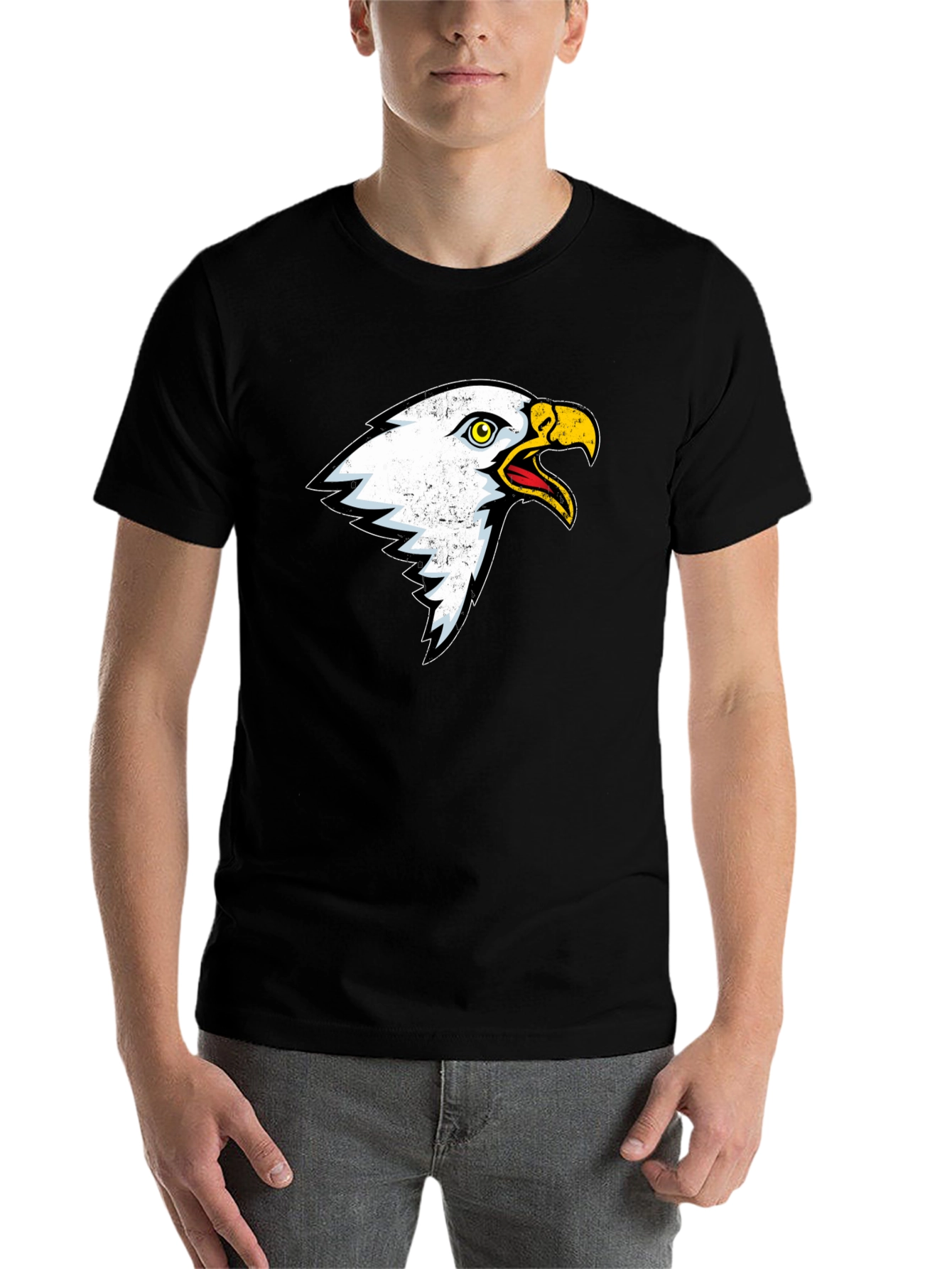 Black Bold Eagle Graphic T-Shirt - Black view 7