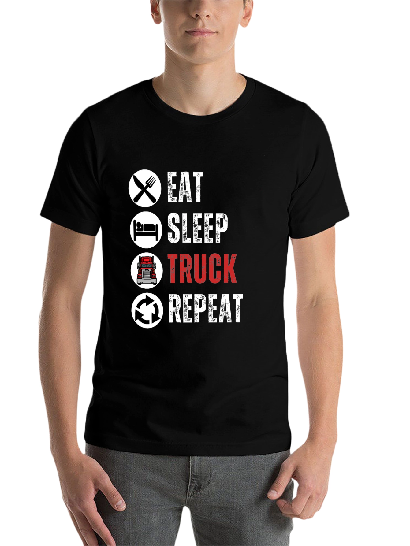 Eat Sleep Truck Repeat T-Shirt - Trucker Life - 7