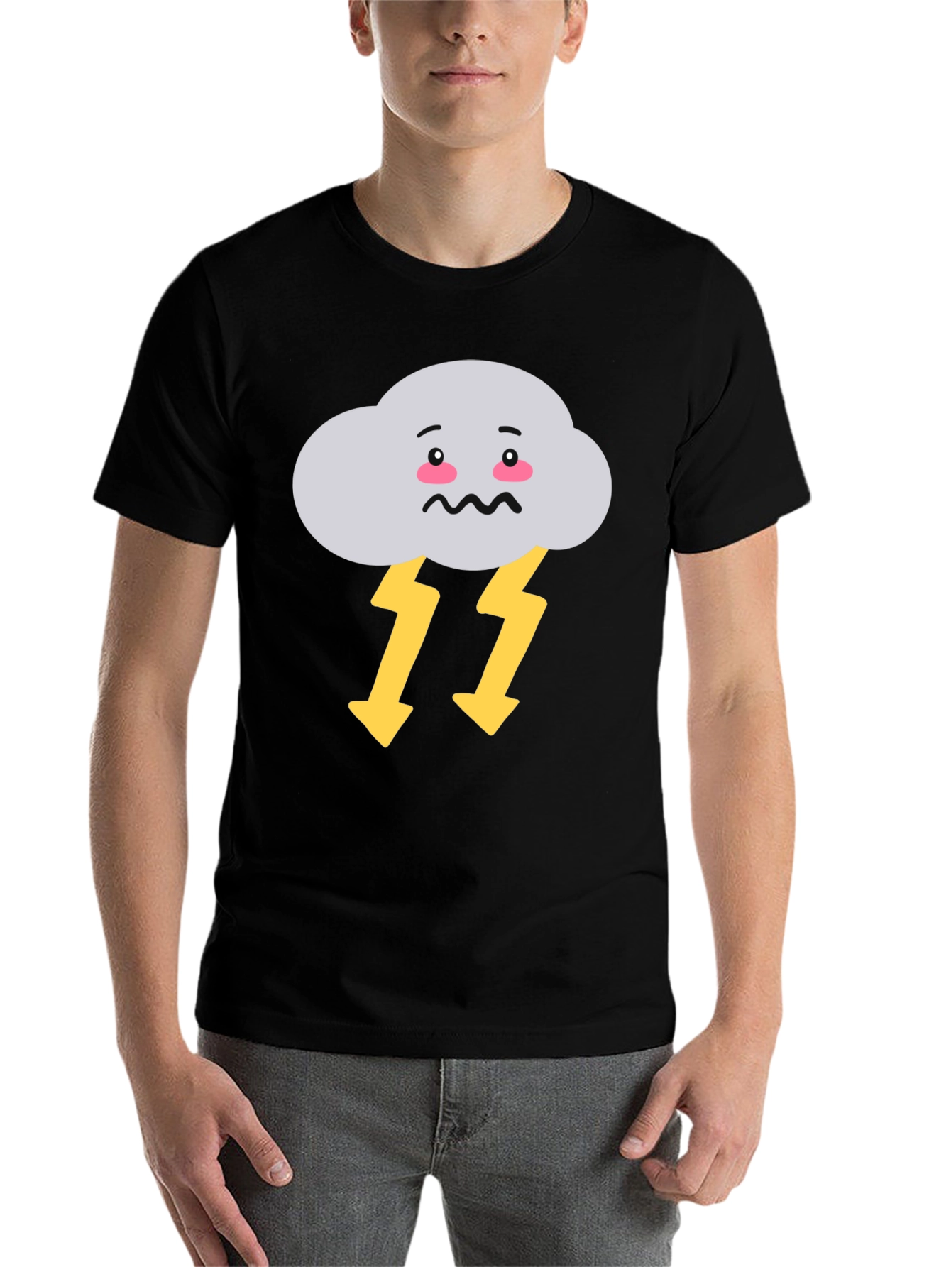 Black Stormy Cloud T-Shirt - Graphic Print Tee view 7
