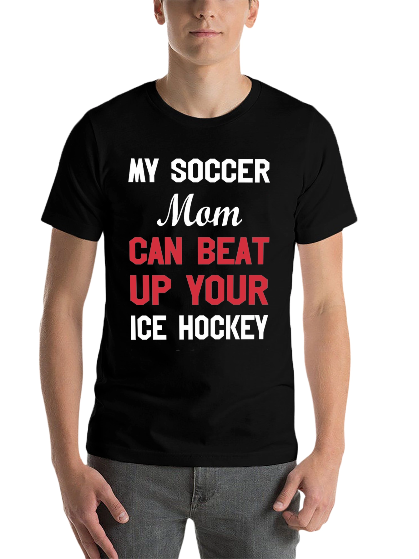 Black Funny Soccer Mom T-Shirt view 7