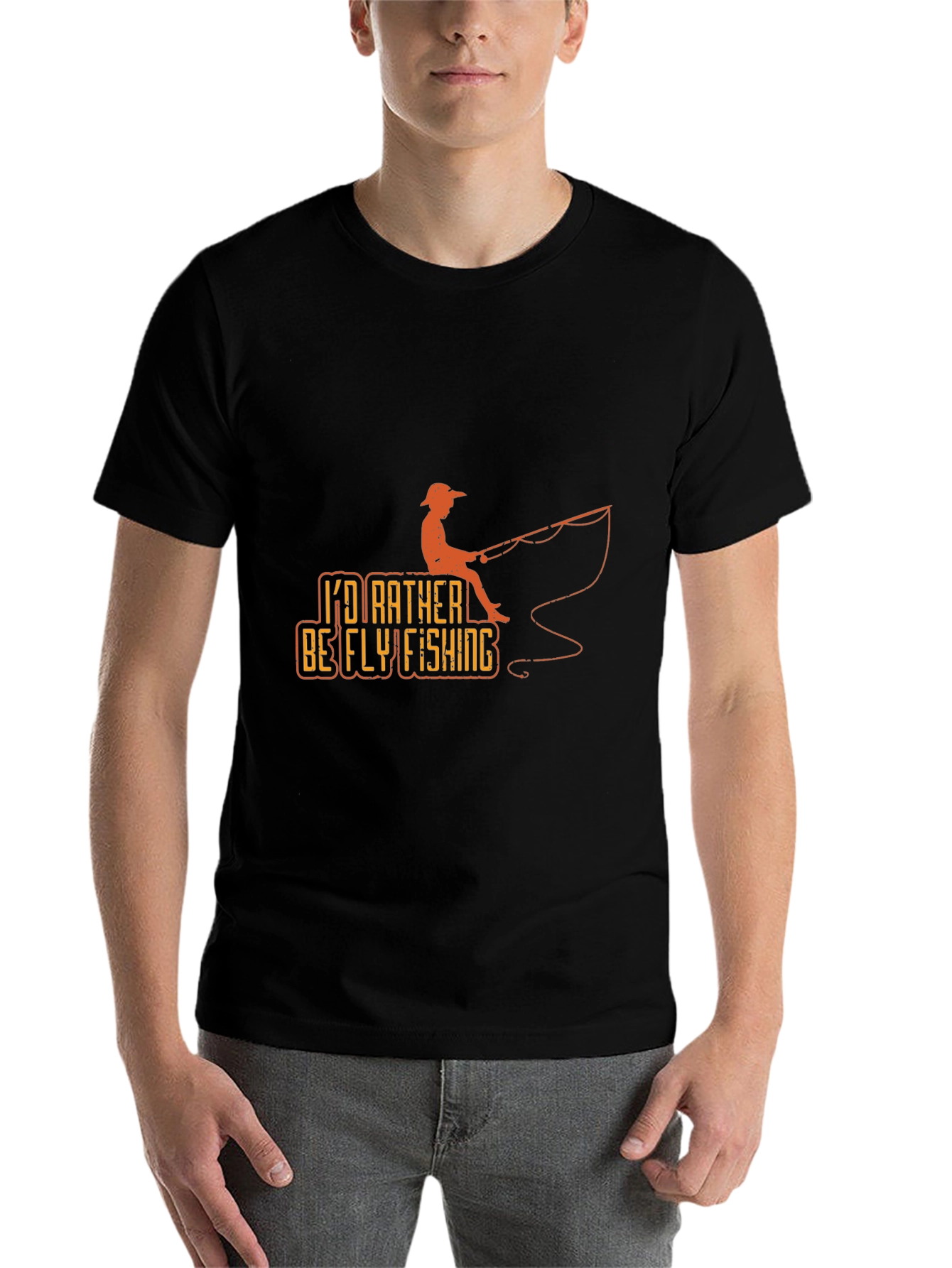 Black I'd Rather Be Fly Fishing Graphic Tee - Black view 7