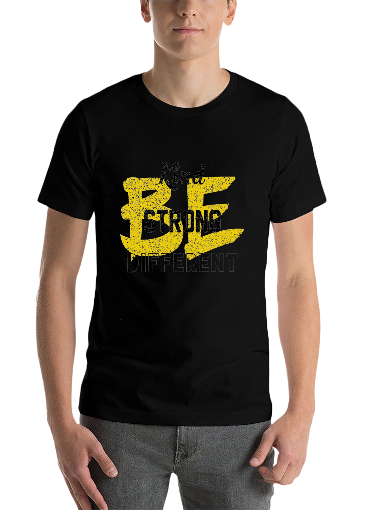Black Be Kind, Be Strong, Be Different Black T-Shirt view 7