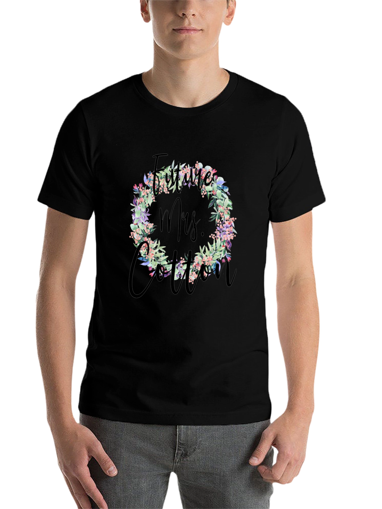Future Mrs. Cotton Floral Wreath T-Shirt - 7