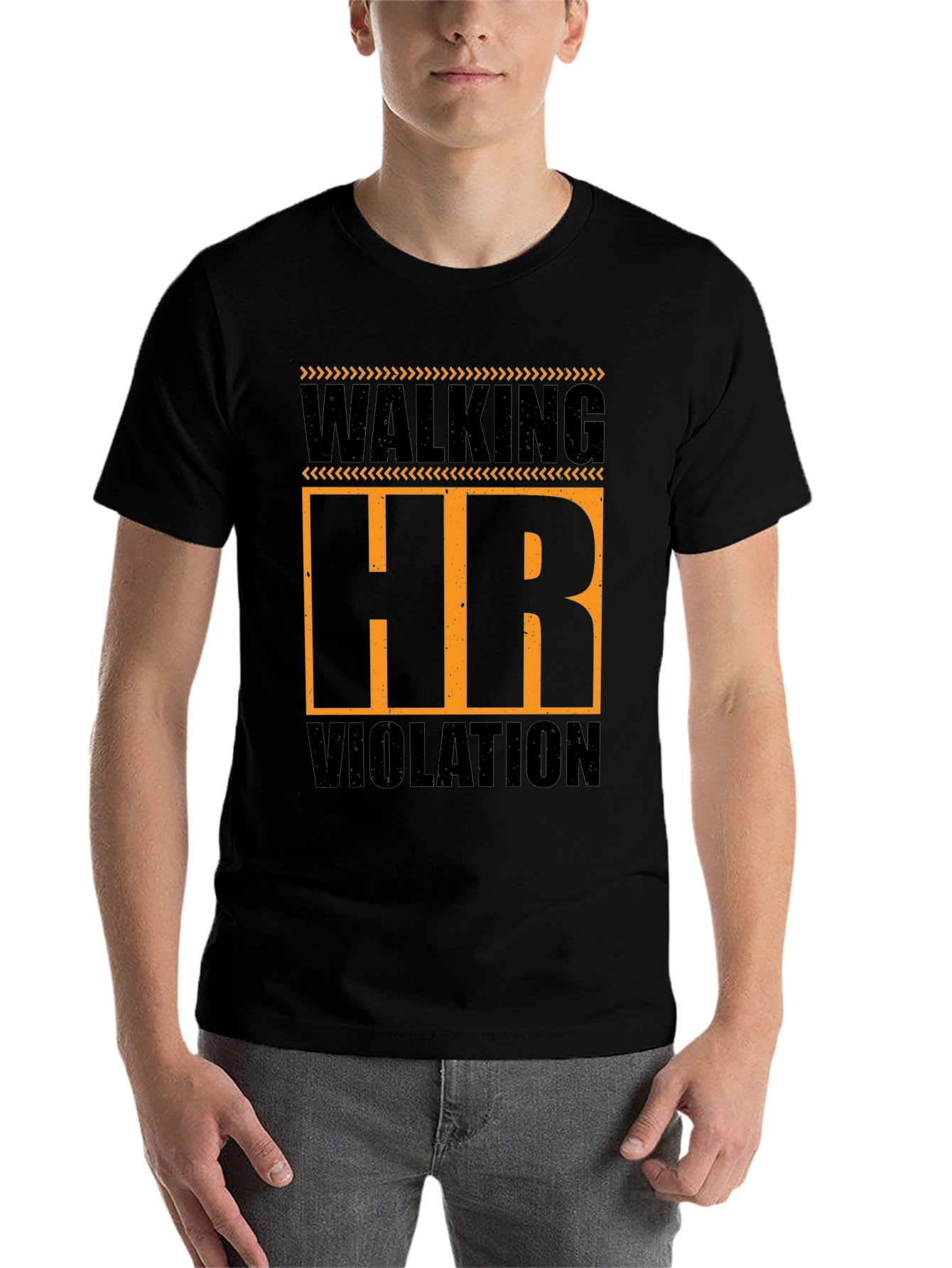 Black Walking HR Violation Graphic T-Shirt view 7