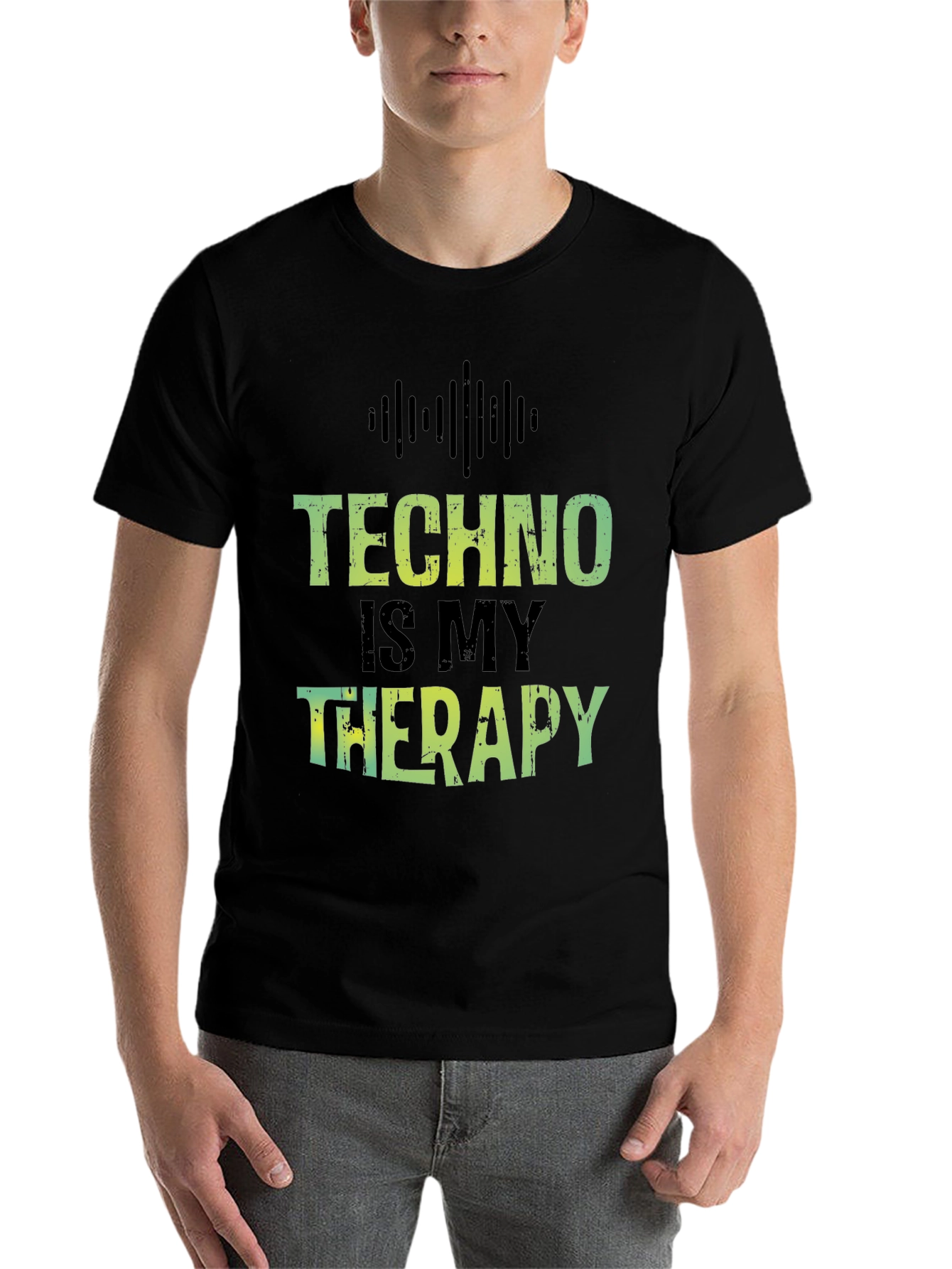 Black Techno is My Therapy T-Shirt - Music Lover Tee view 7