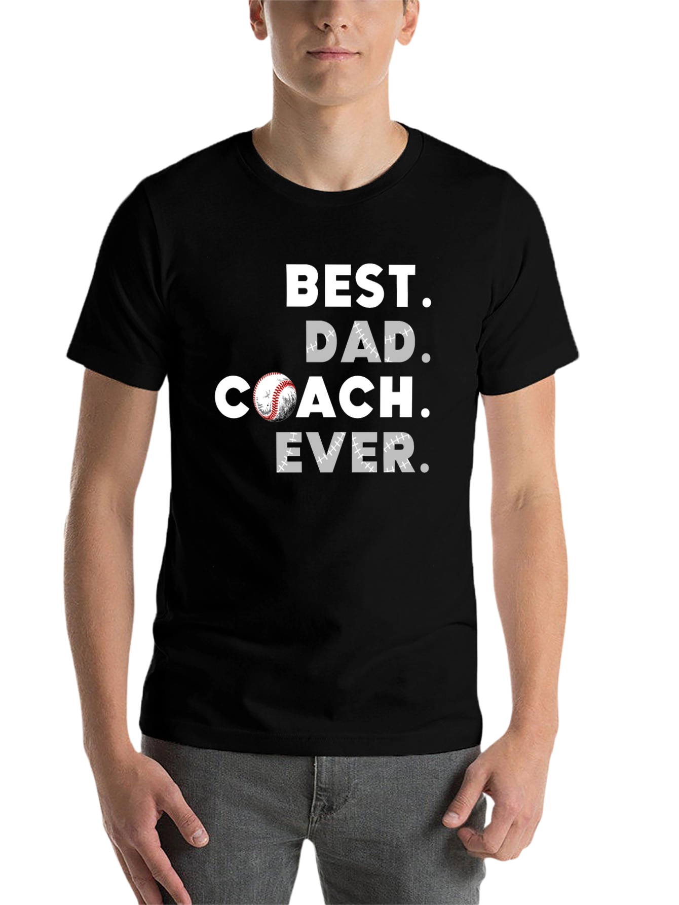 Black Best Dad Coach Ever T-Shirt view 7