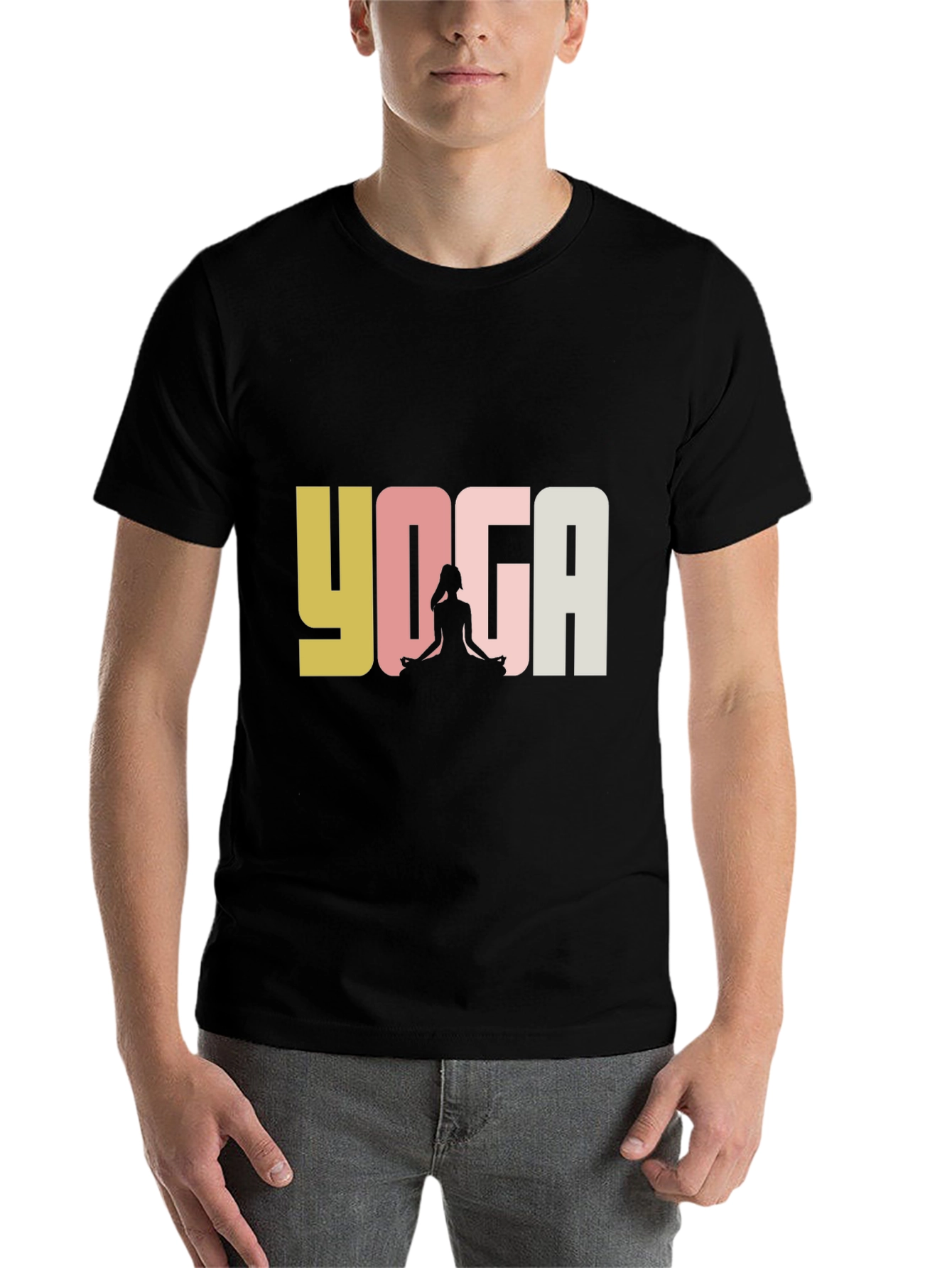 Black Yoga Graphic Tee - Unisex Black T-Shirt view 7