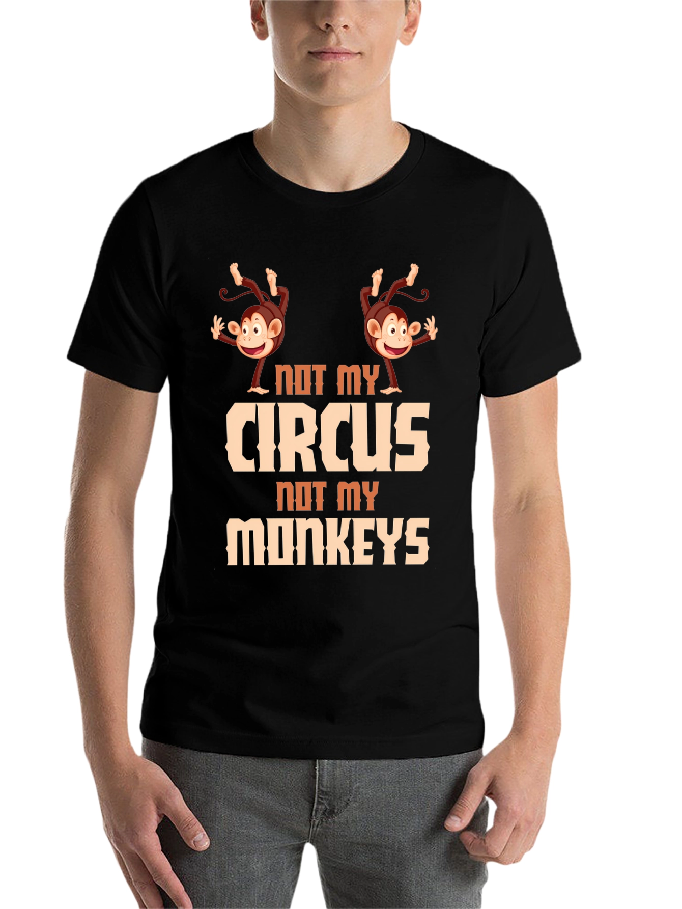 Black Not My Circus Monkeys Graphic Tee view 7