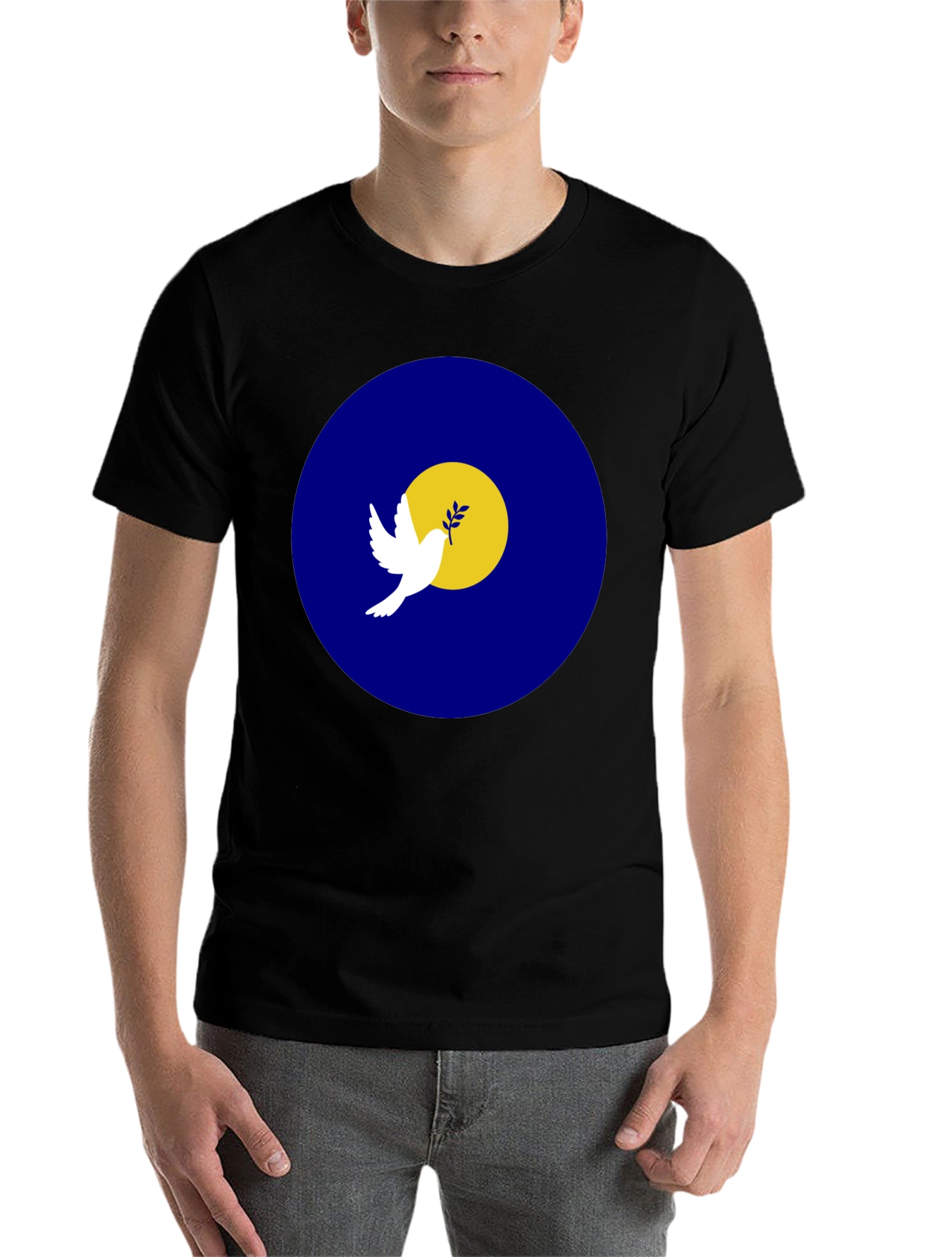 Black Peace Dove Graphic T-Shirt - Stylish Black Tee view 7