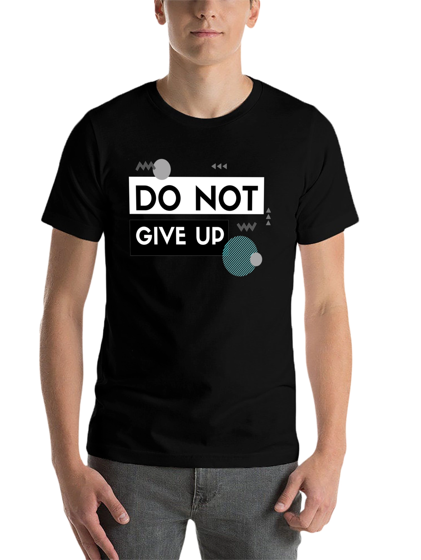 Do Not Give Up Graphic T-Shirt - Black - 7