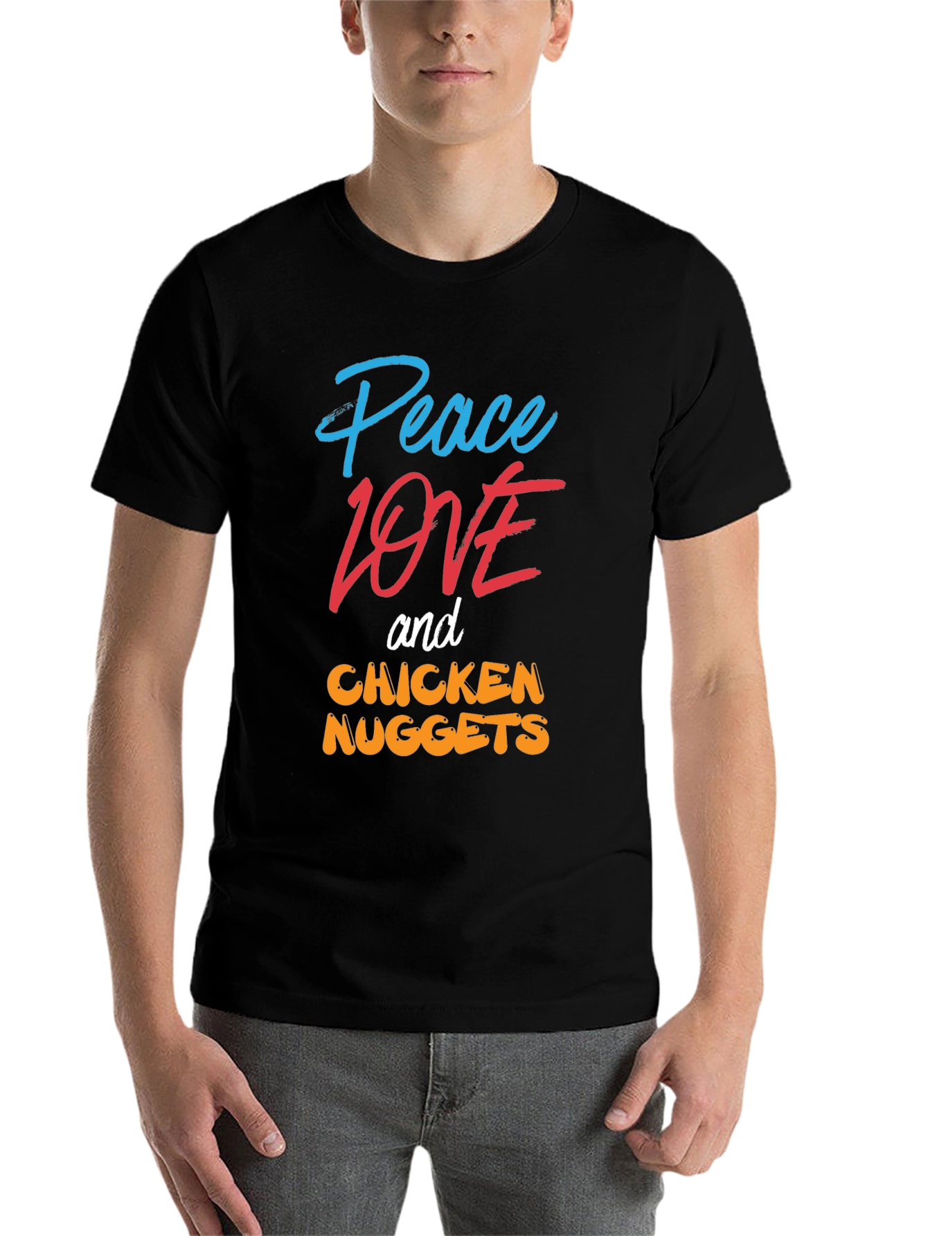 Peace Love Chicken Nuggets Graphic Tee - 7