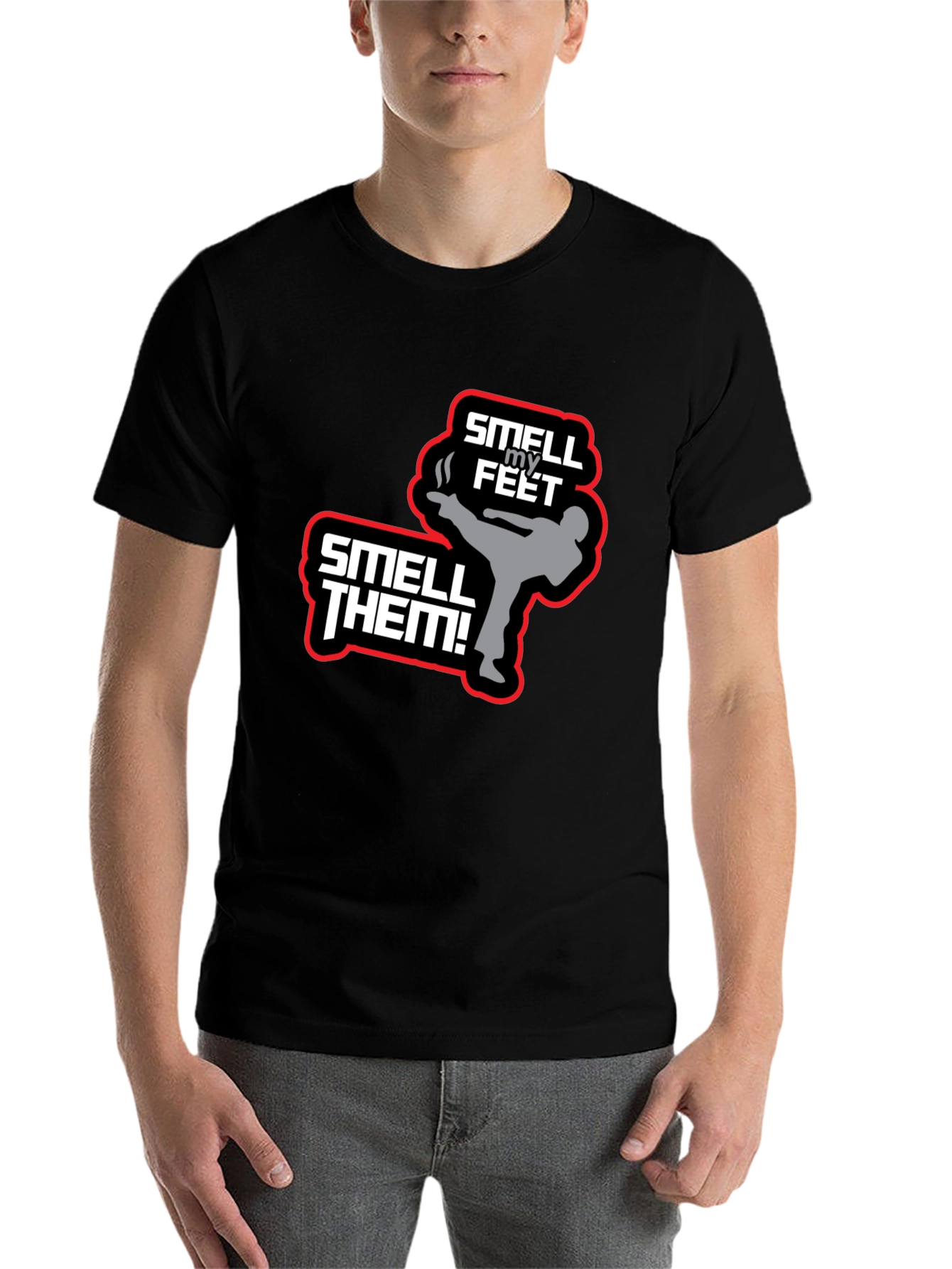 Black Smell My Feet T-Shirt - Funny Martial Arts Tee view 7
