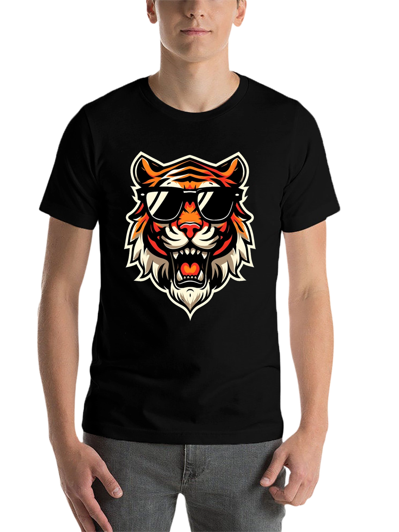 Black Cool Tiger Graphic Tee - Bold Streetwear view 7