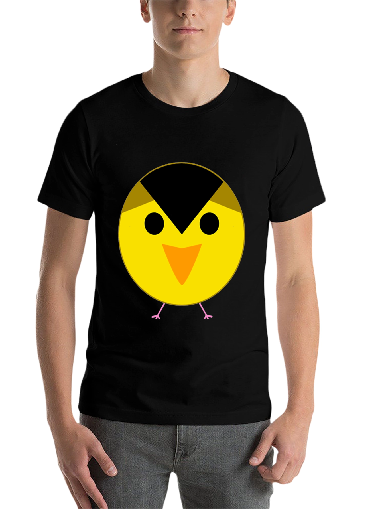 Black Cute Bird Graphic Tee - Black view 7