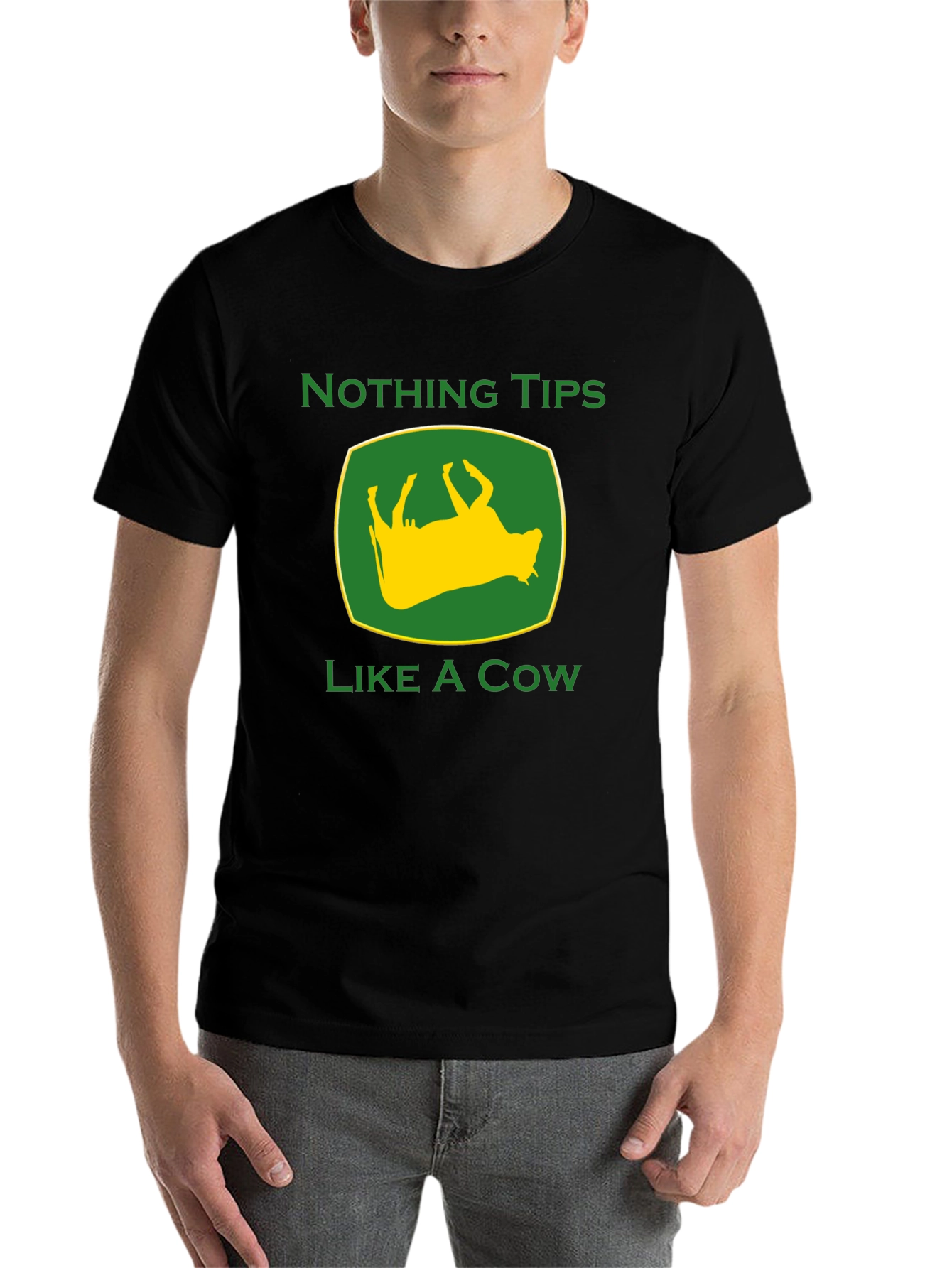 Black Funny Nothing Tips Like A Cow Graphic Tee view 7