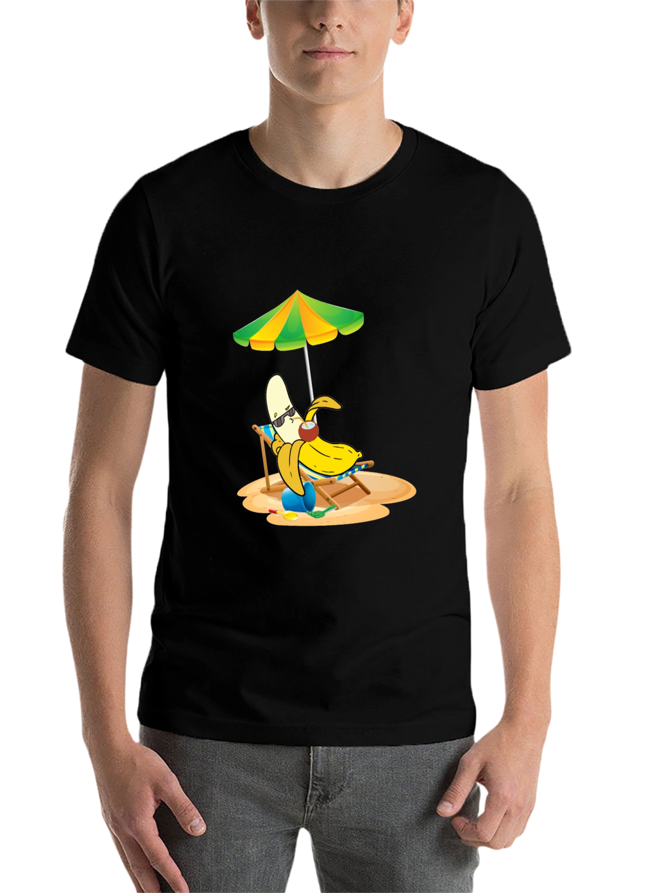 Black Banana Beach T-Shirt - Relaxed Tropical Vibes view 7