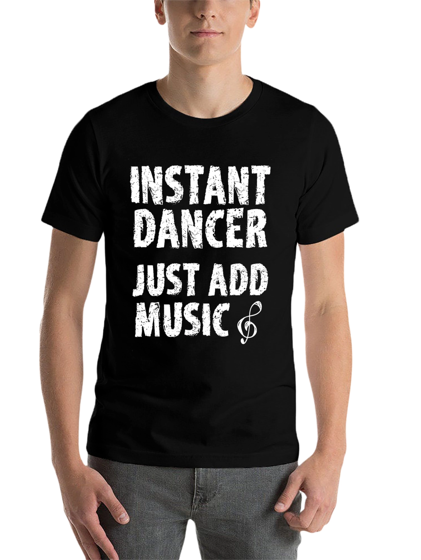 Black Instant Dancer - Just Add Music T-Shirt view 7