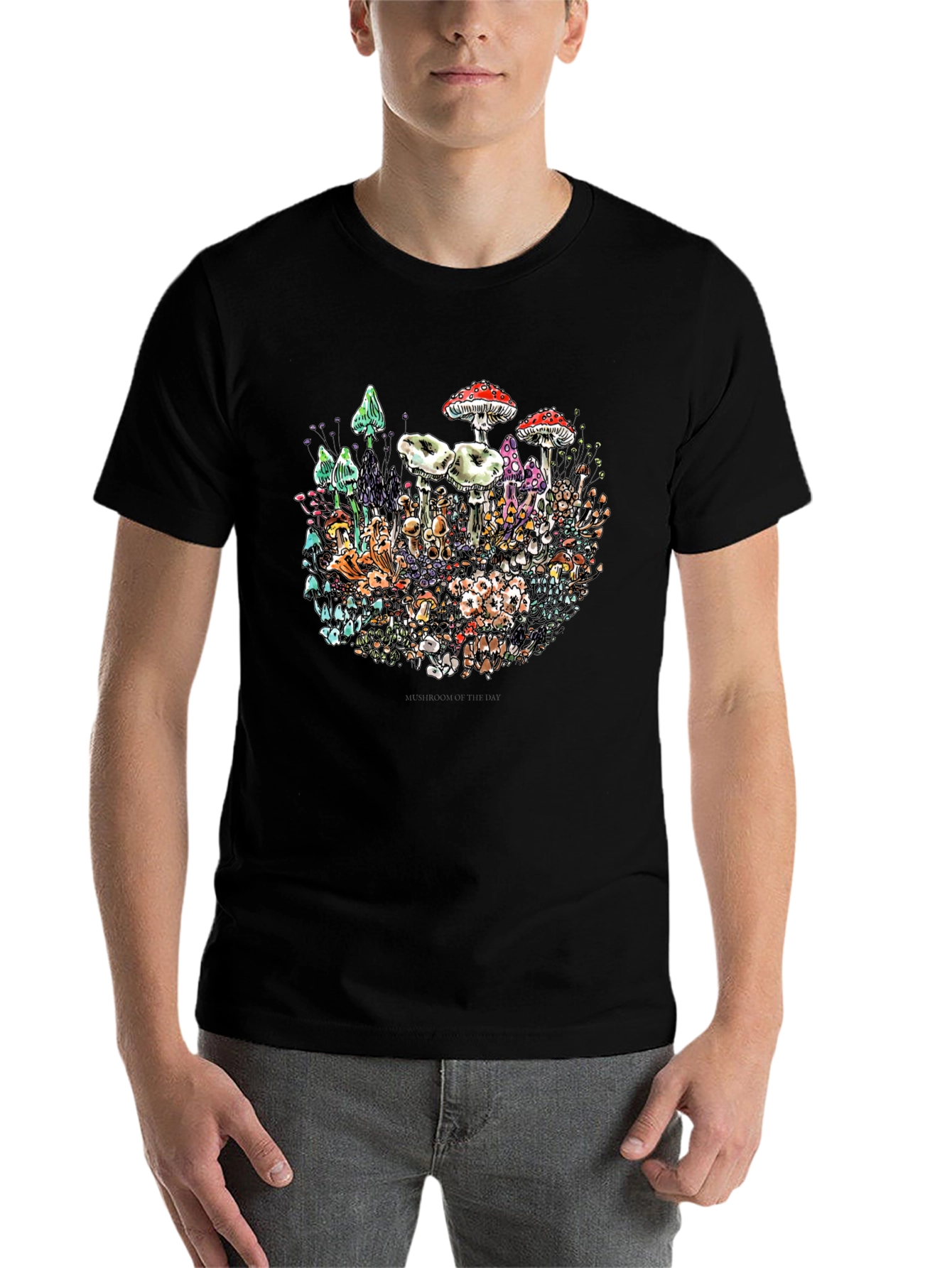 Black Mushroom Graphic T-Shirt view 7