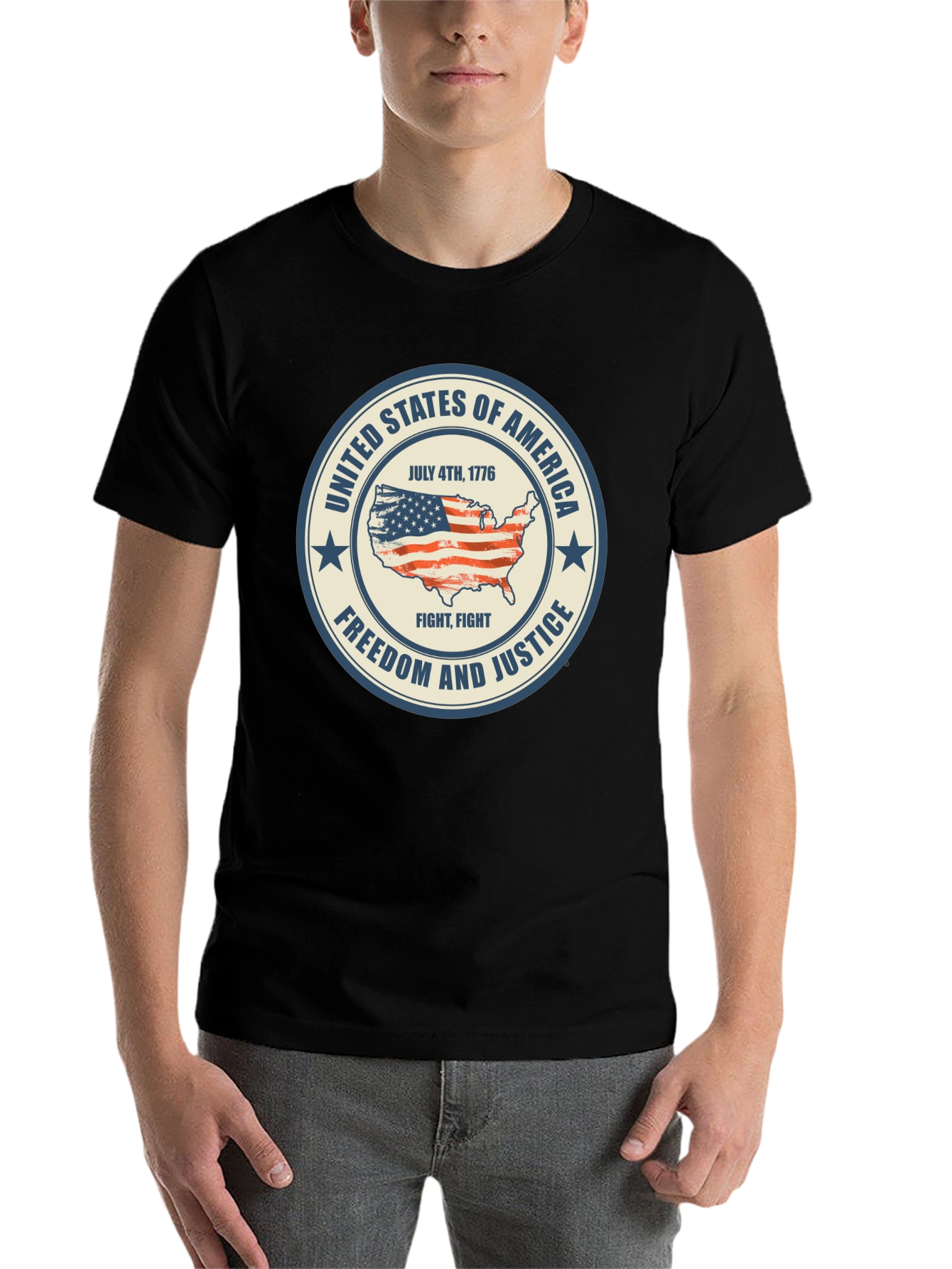 Black United States Patriotic T-Shirt view 7