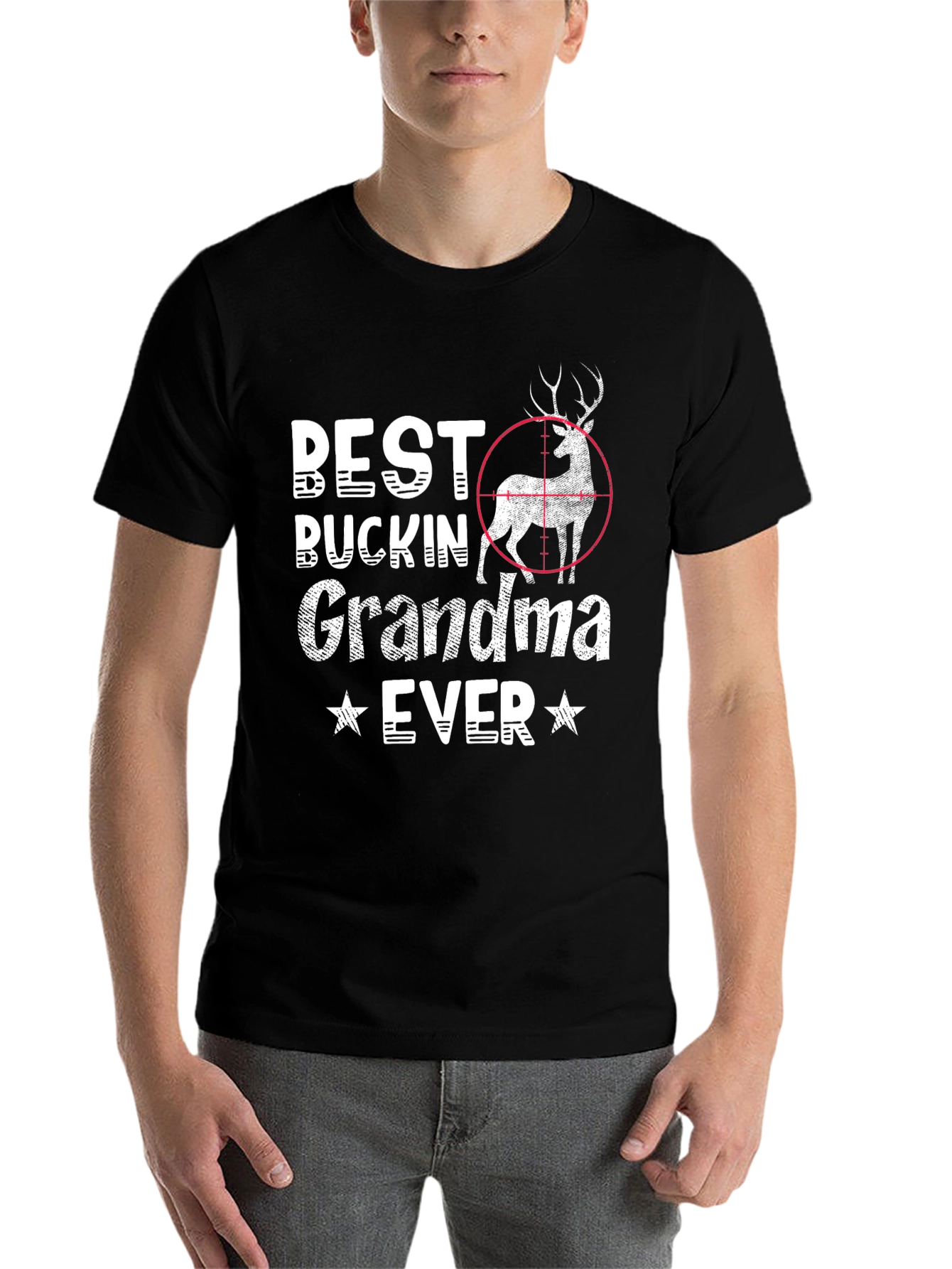 Black Best Buckin' Grandma Ever T-Shirt - Hunting Gift view 7