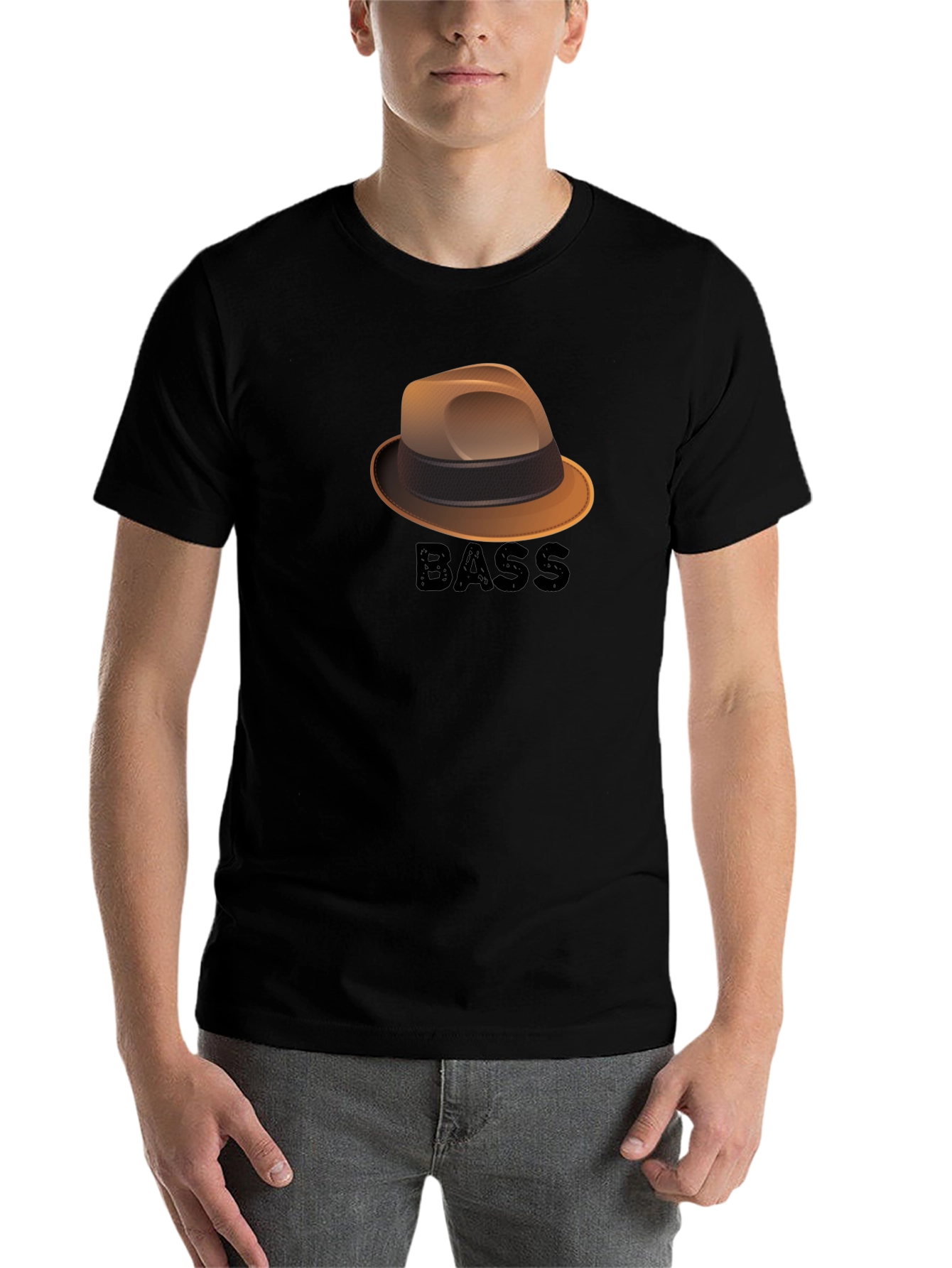 Black Bass Hat Graphic T-Shirt - Cool Music Lover Tee view 7