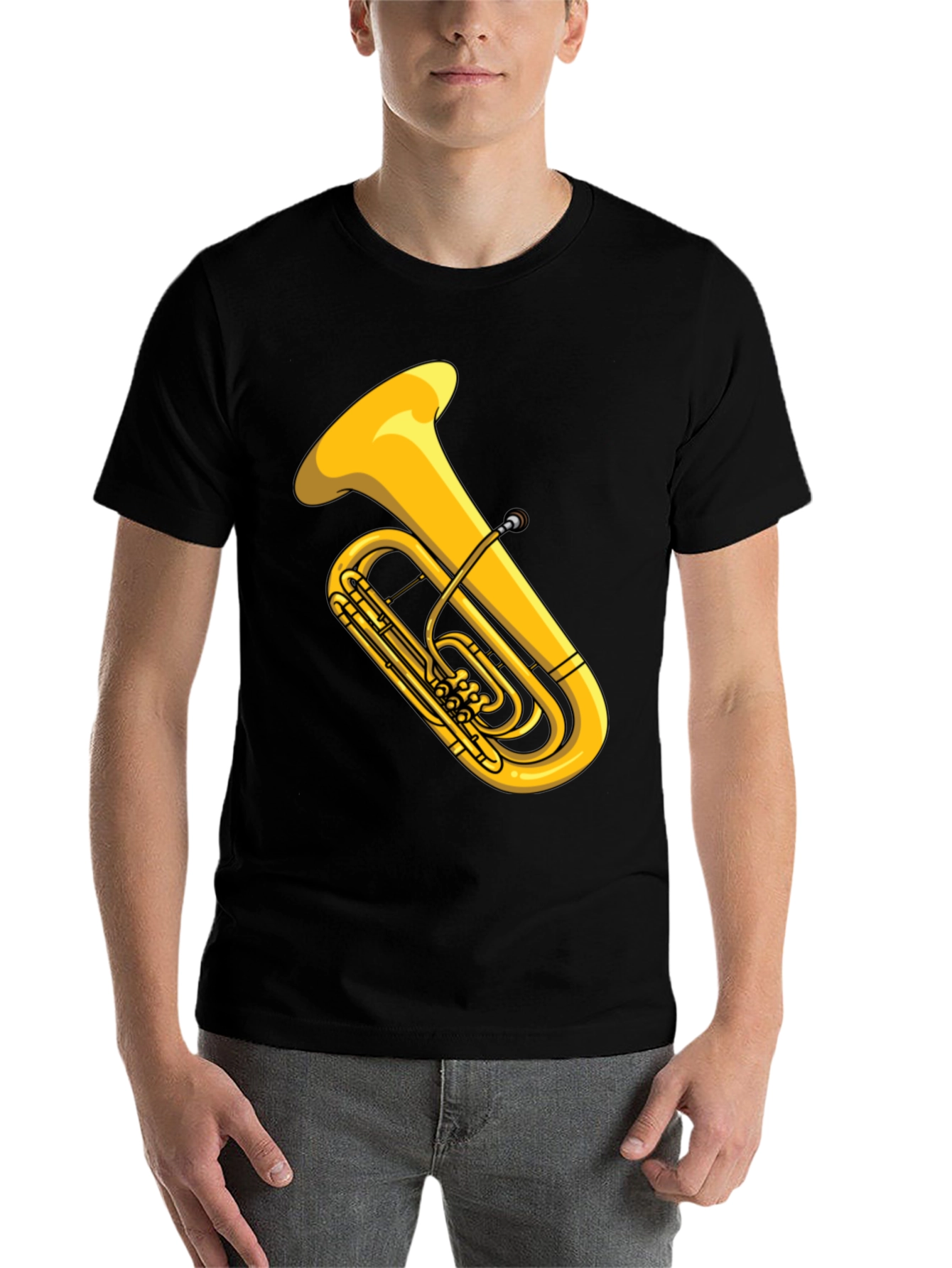 Black Tuba Graphic Tee - Musical Instrument Shirt view 7