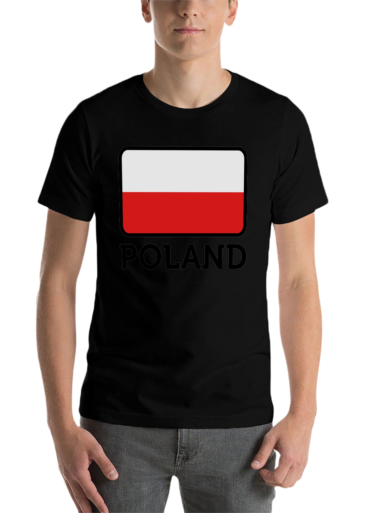 Poland Flag T-Shirt - Black Graphic Tee - 7