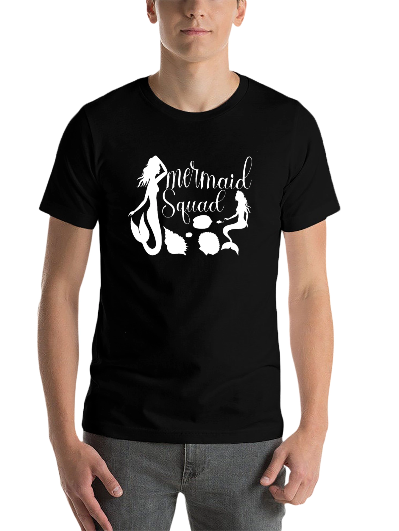 Mermaid Squad Graphic Tee - Black Cotton T-Shirt - 7