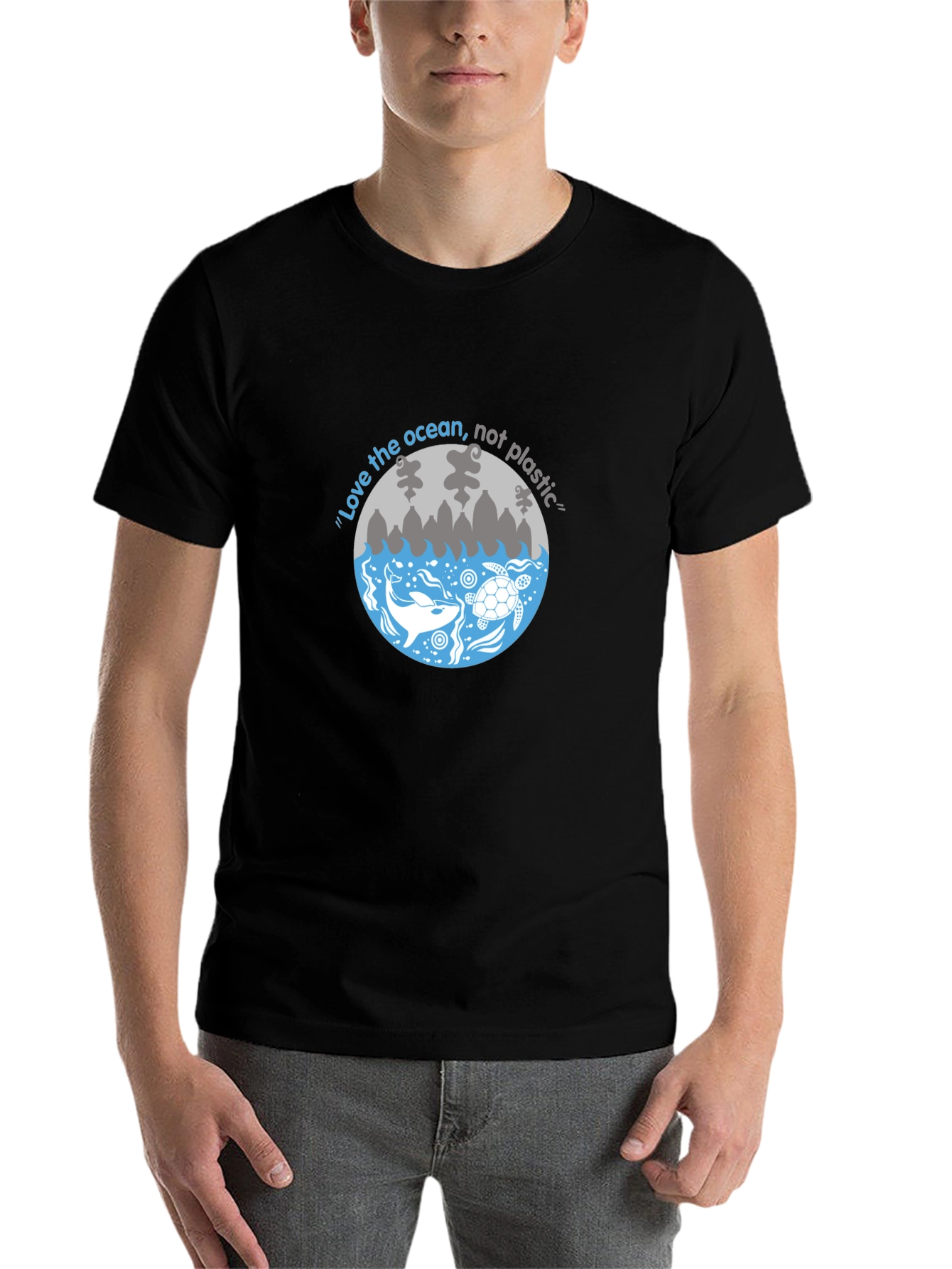 Black Love the Ocean Graphic Tee - Black view 7
