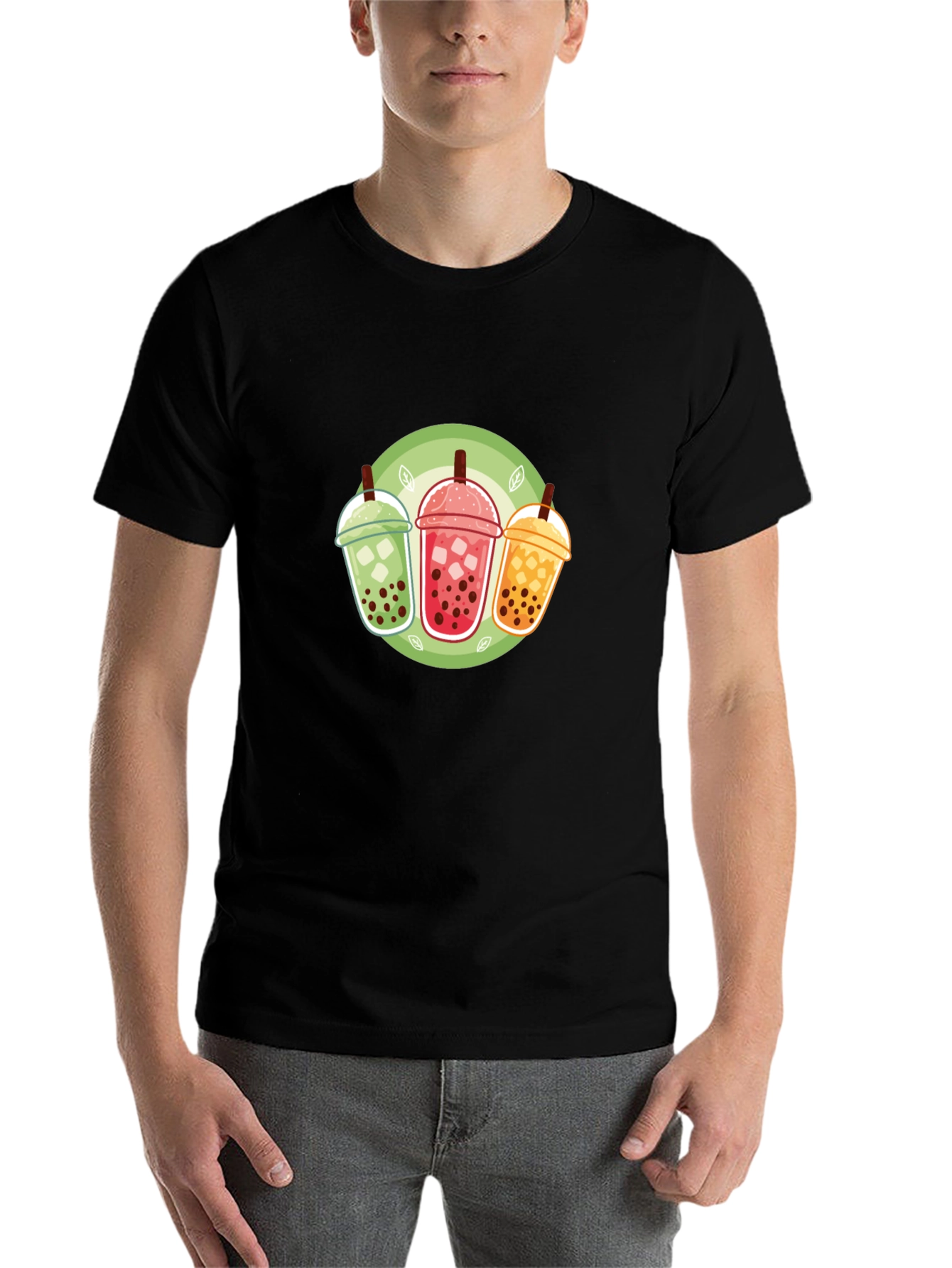Black Bubble Tea Graphic Tee - Trendy Boba Lover Shirt view 7