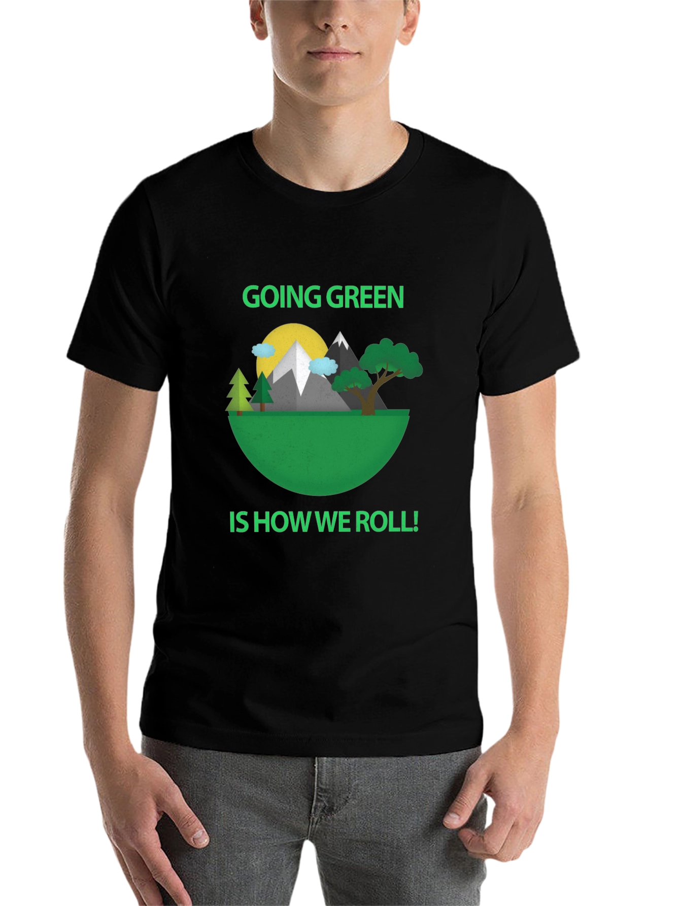 Black Eco-Friendly 'Going Green' Graphic Tee view 7