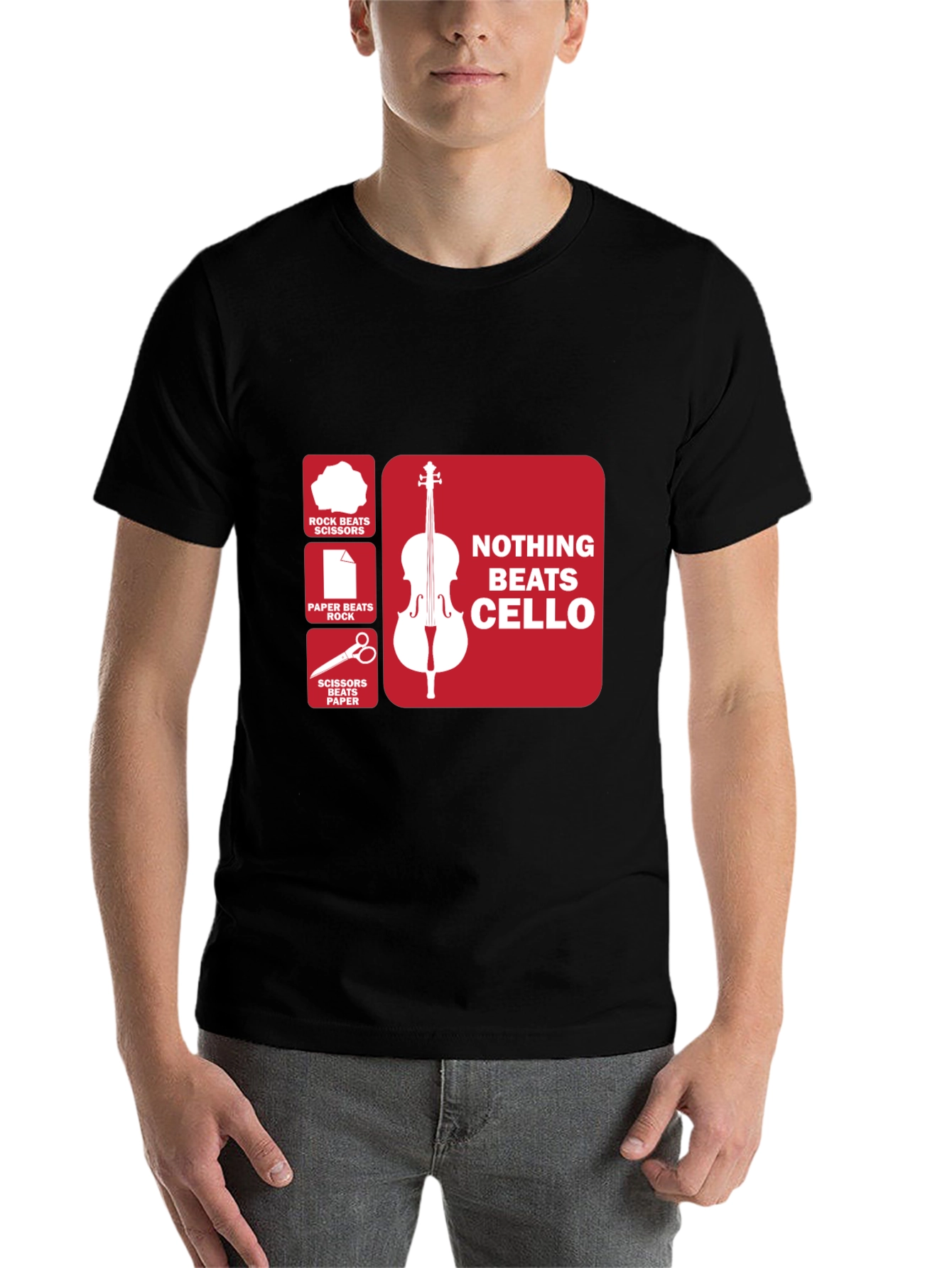Black Nothing Beats Cello T-Shirt - Rock, Paper, Scissors  view 7