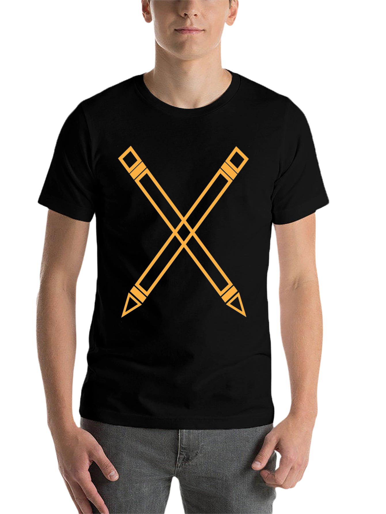 Black Pencil Cross Graphic Tee - Black view 7