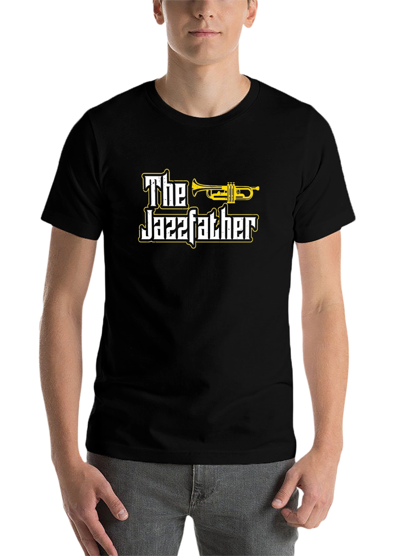 Black The Jazzfather Graphic T-Shirt - Black Cotton Tee view 7
