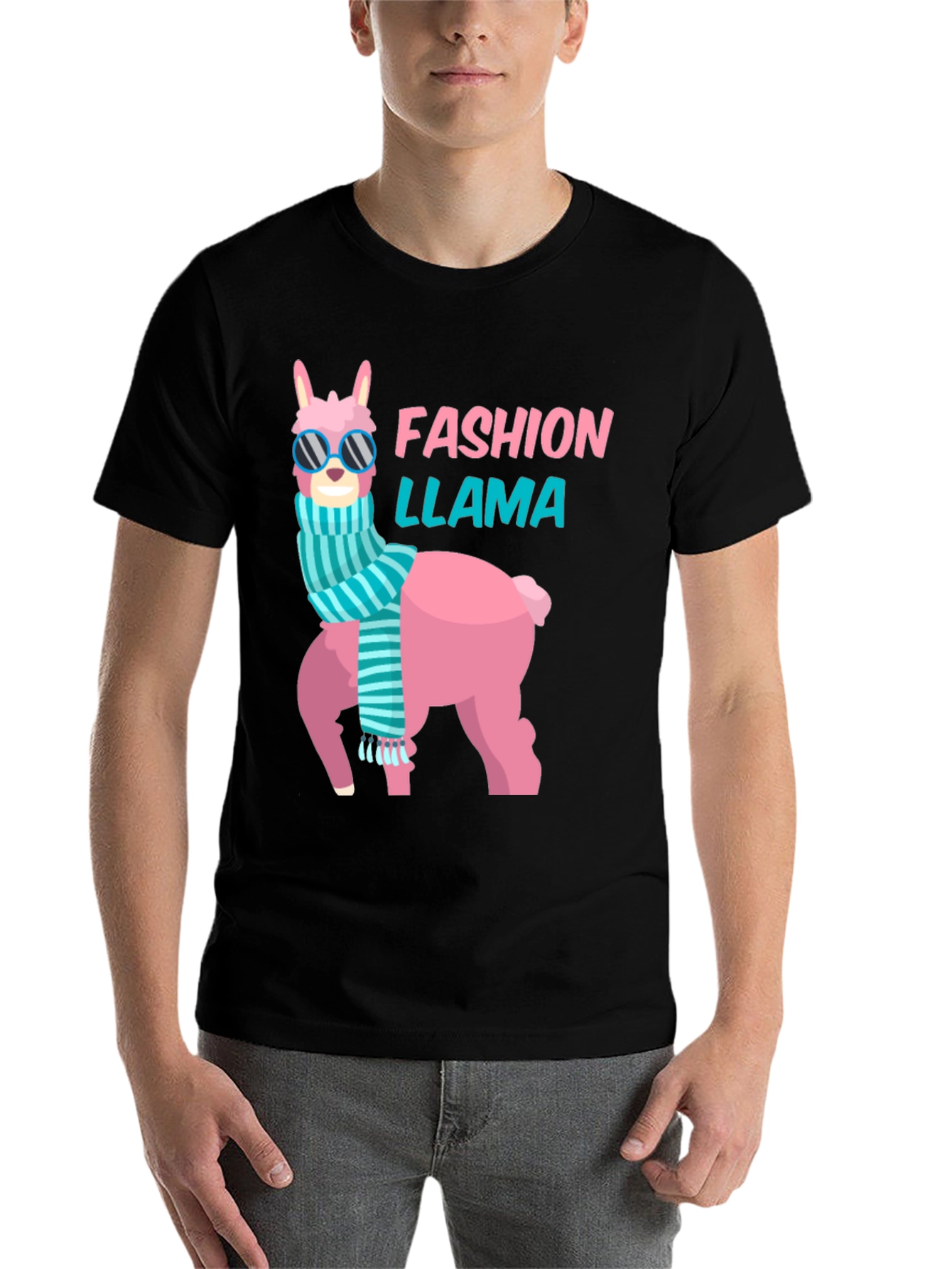 Black Fashion Llama T-Shirt - Stylish Graphic Tee view 7
