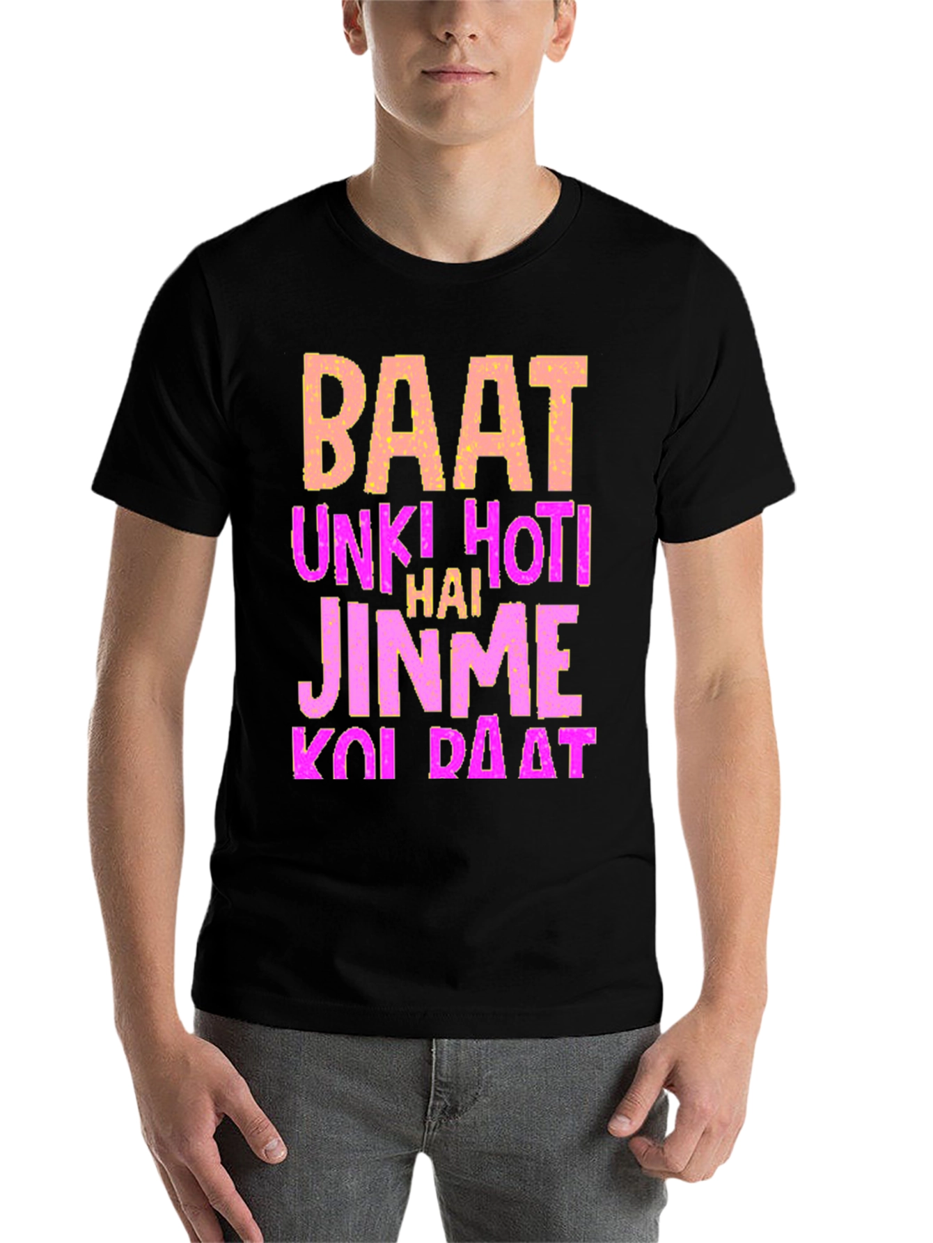 Black Statement T-Shirt - Baat Unki Hoti Hai view 7