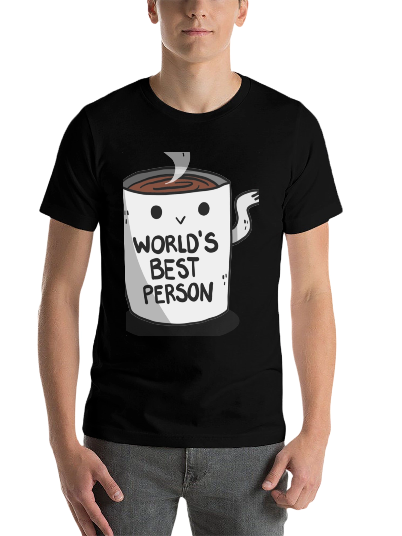 Black World's Best Person Coffee Mug Graphic T-Shirt view 7